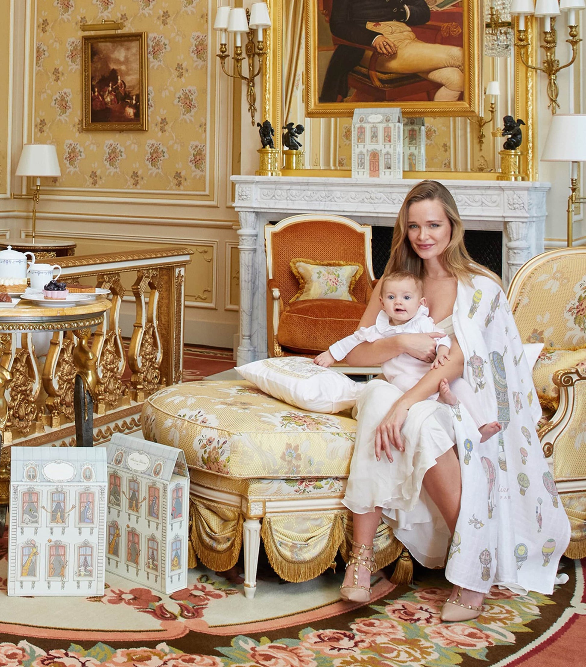 Printed Bib, Blanket and All-In-One Set (3-6 Months)