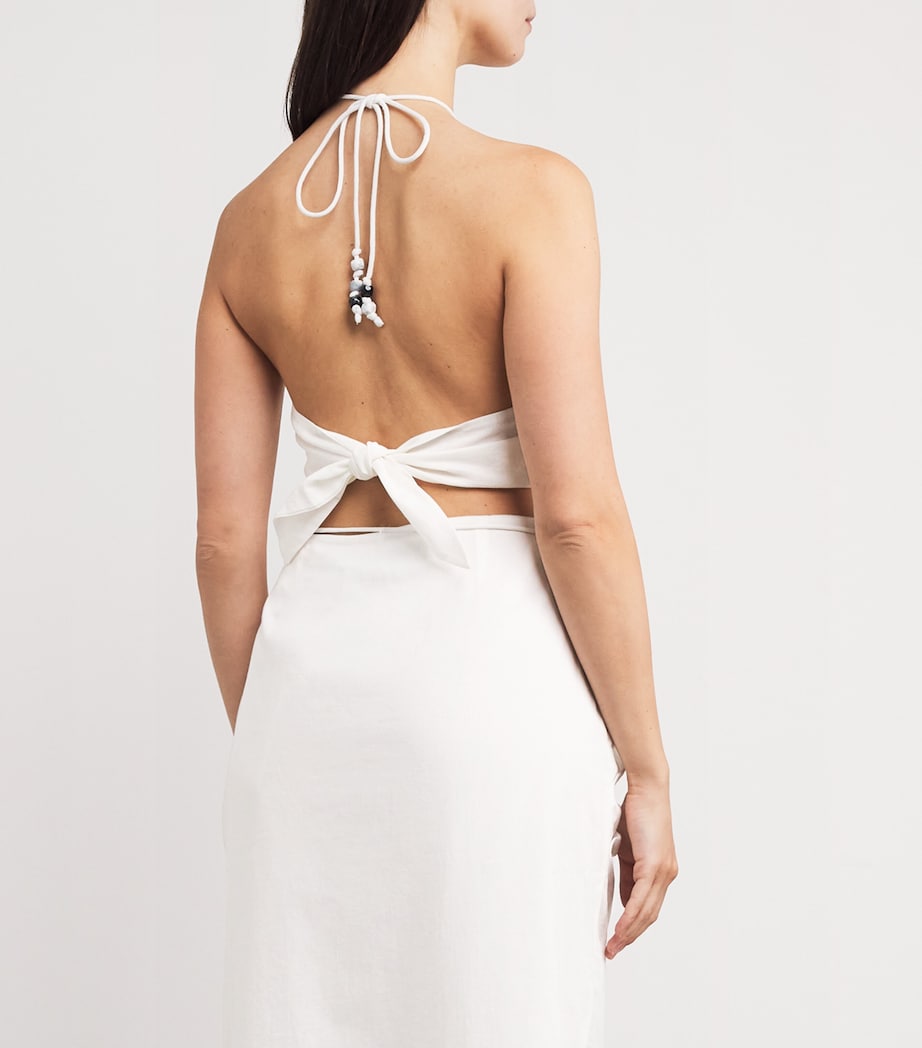 Cotton Azura Halterneck Crop Top IVORY