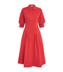 Simkhai Red Cotton-Blend Pintuck Jazz Midi Dress