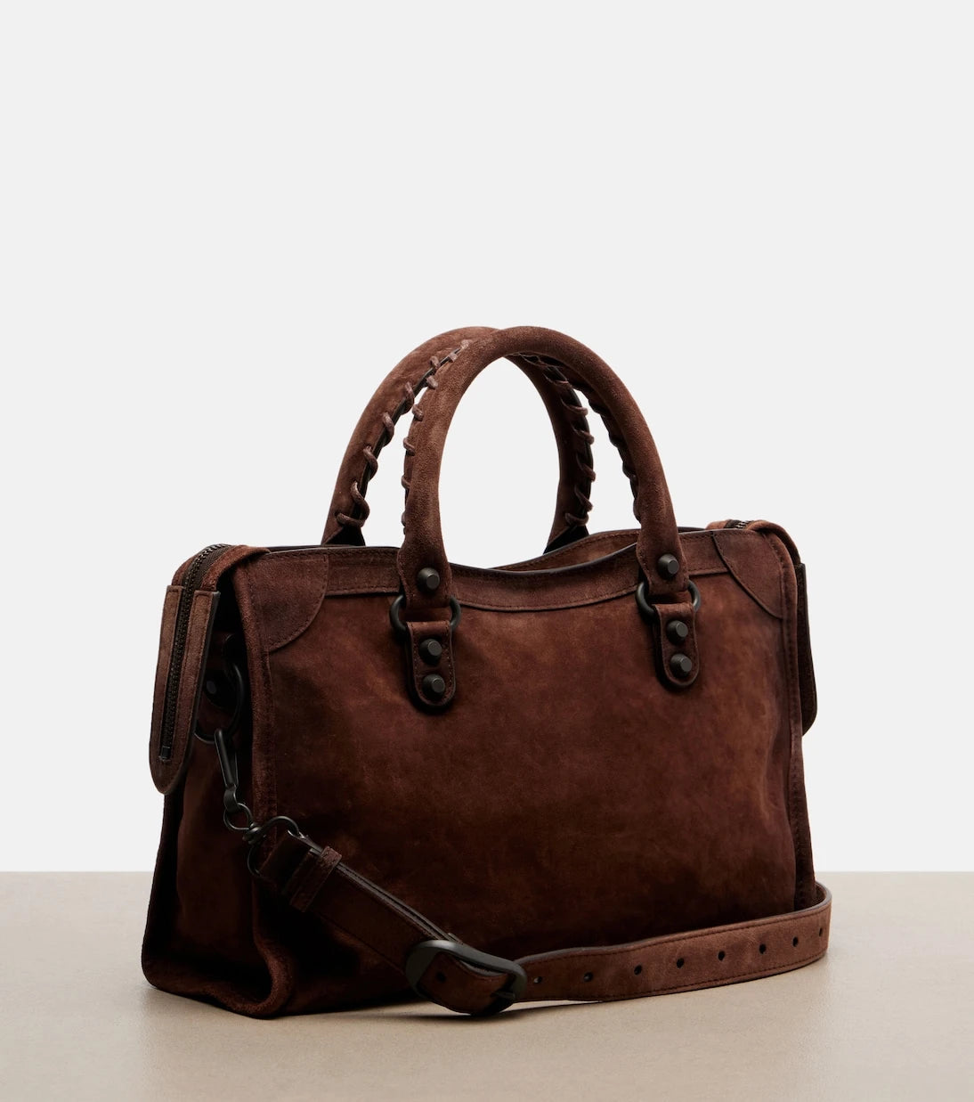 Balenciaga - Le City Small suede top-handle bag