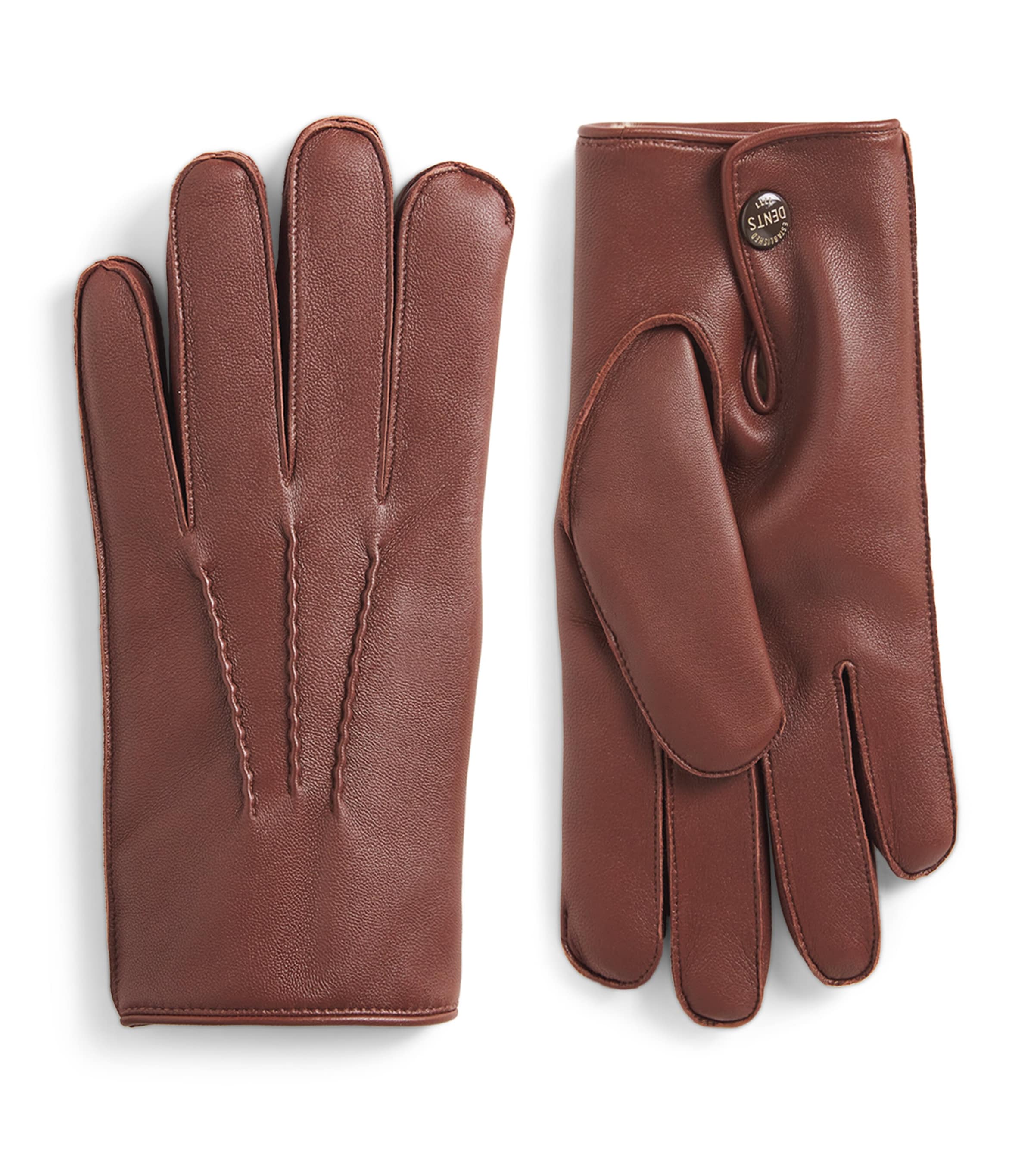 DENTS Leather Fur-Lined Lumley Gloves