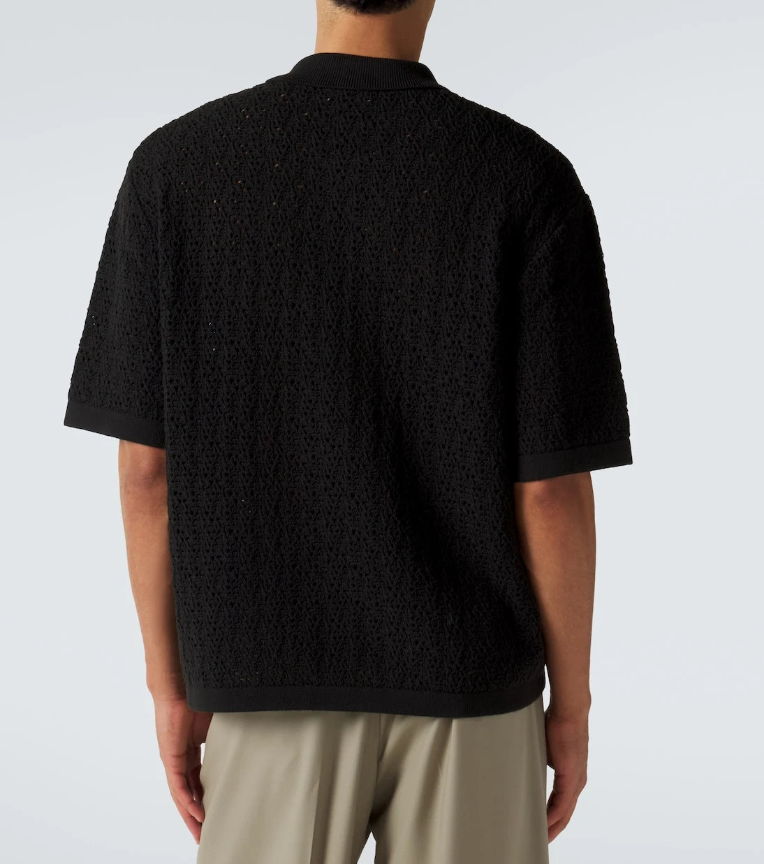 Frame - Crochet cotton-blend polo shirt