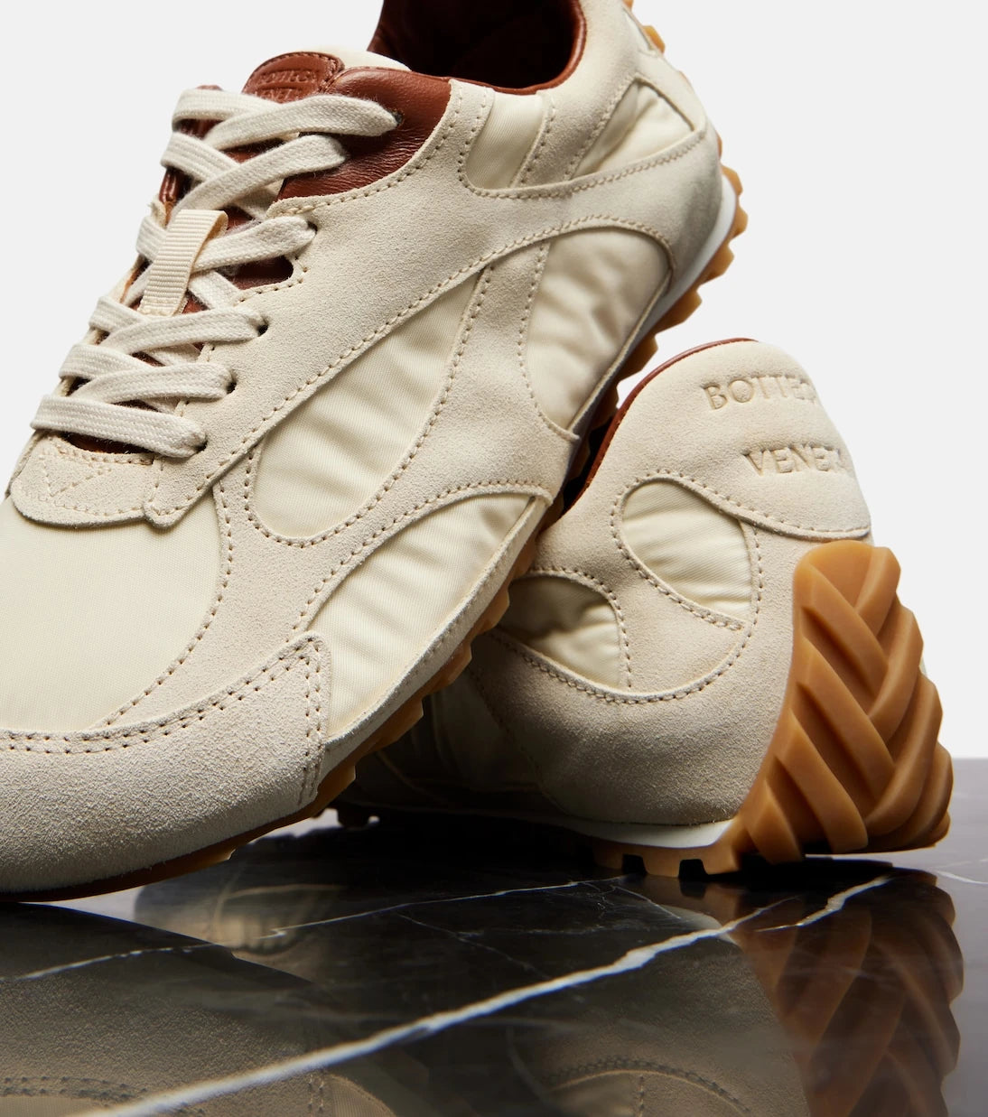 Bottega Veneta - Orbit Flash suede-trimmed sneakers