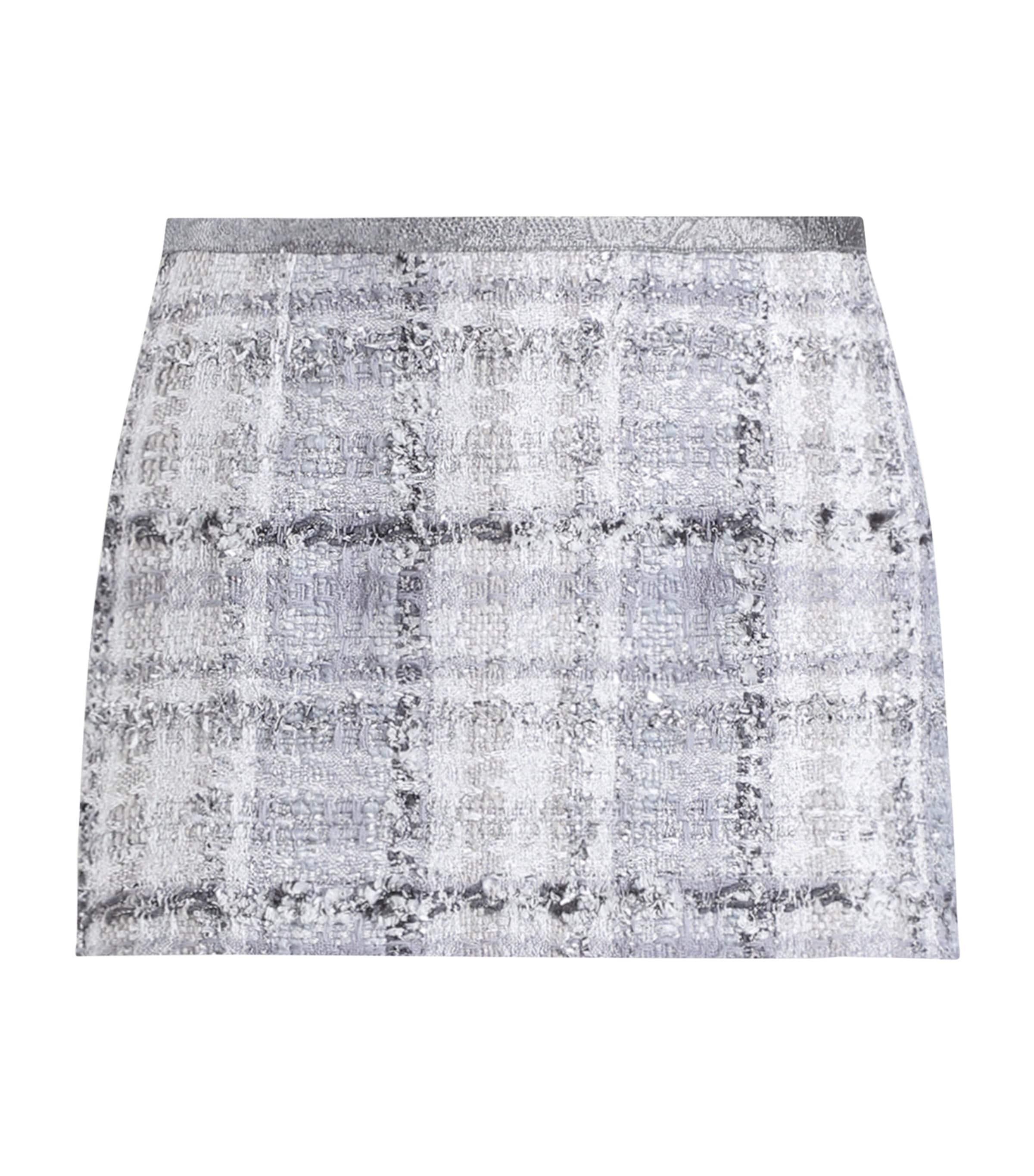 Dolce & Gabbana Multi Tweed Check Mini Skirt