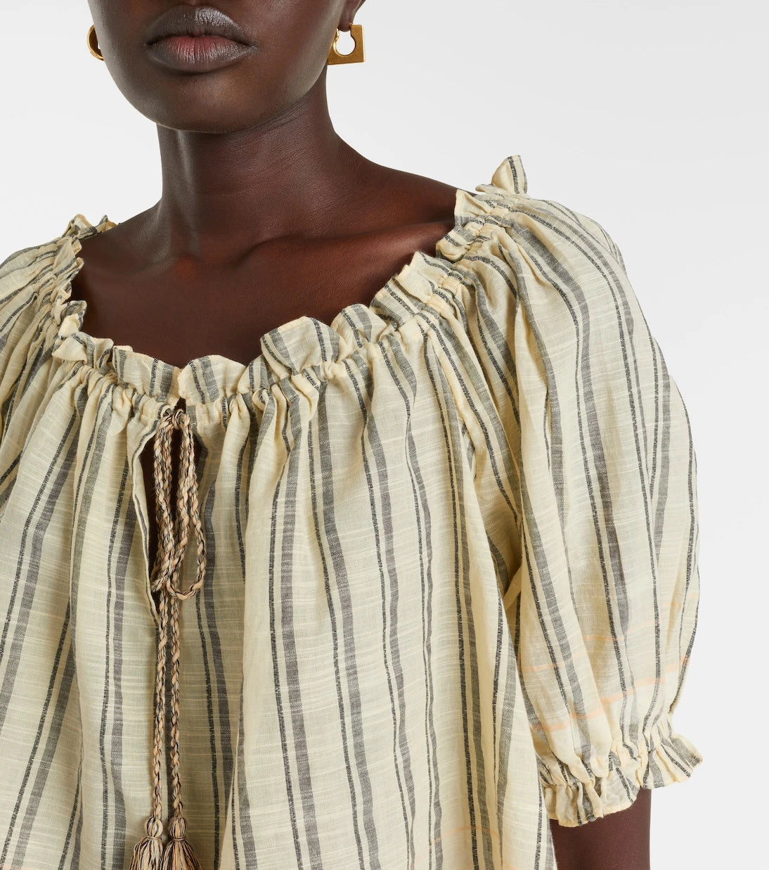 Ulla Johnson - Paros striped cropped cotton top