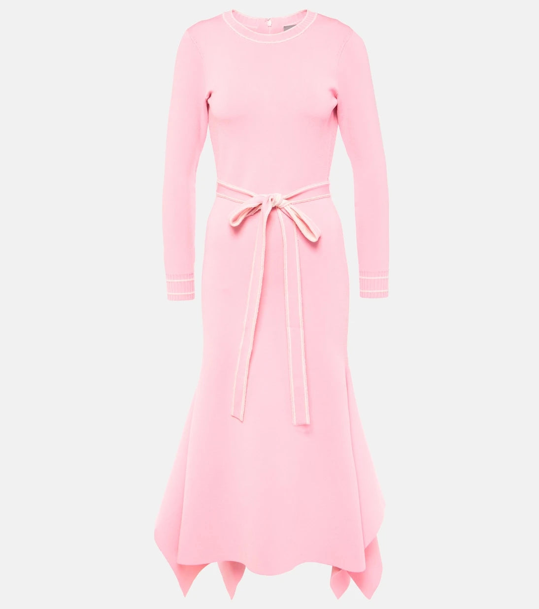 Monique Lhuillier - Belted knitted midi dress