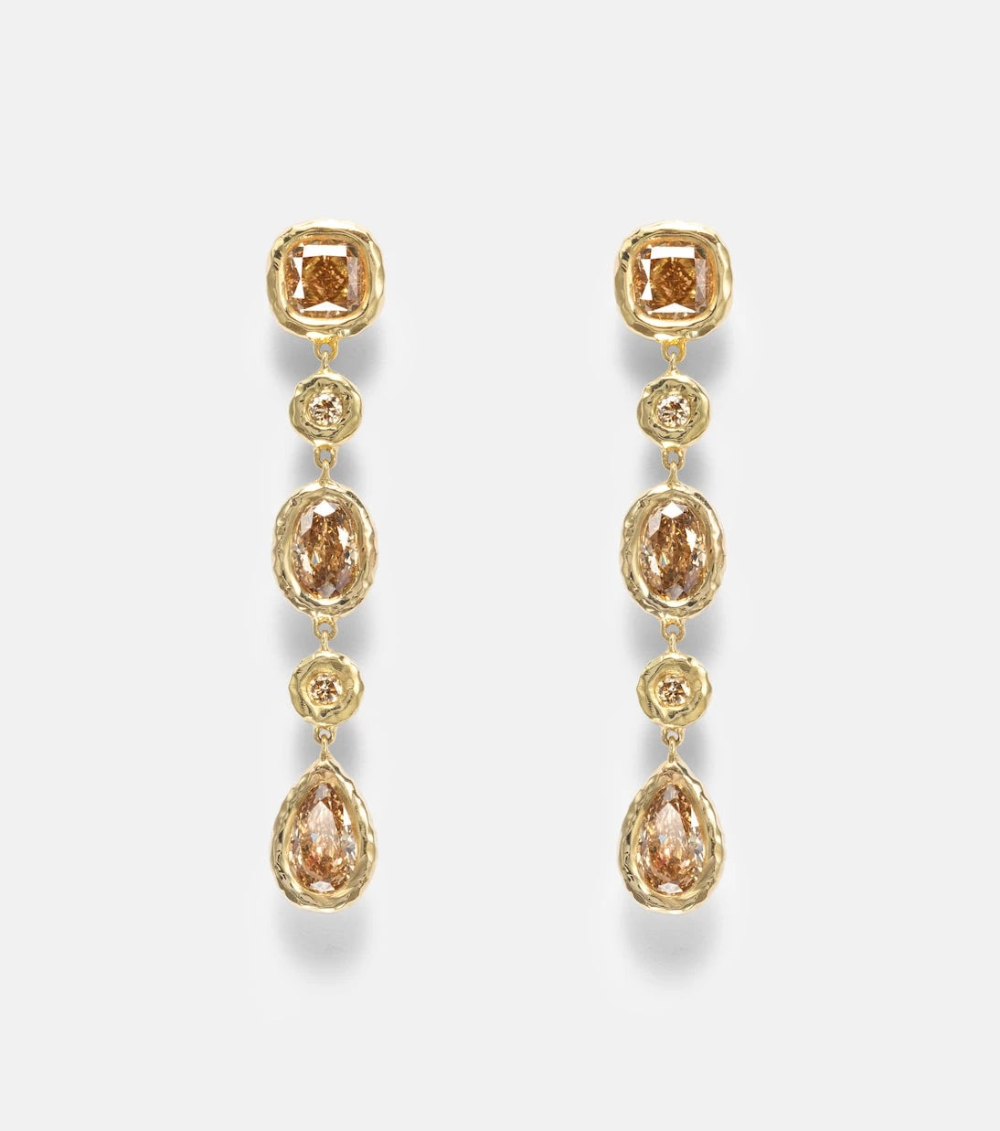 Octavia Elizabeth - Nesting Gem 18kt gold drop earrings with diamonds