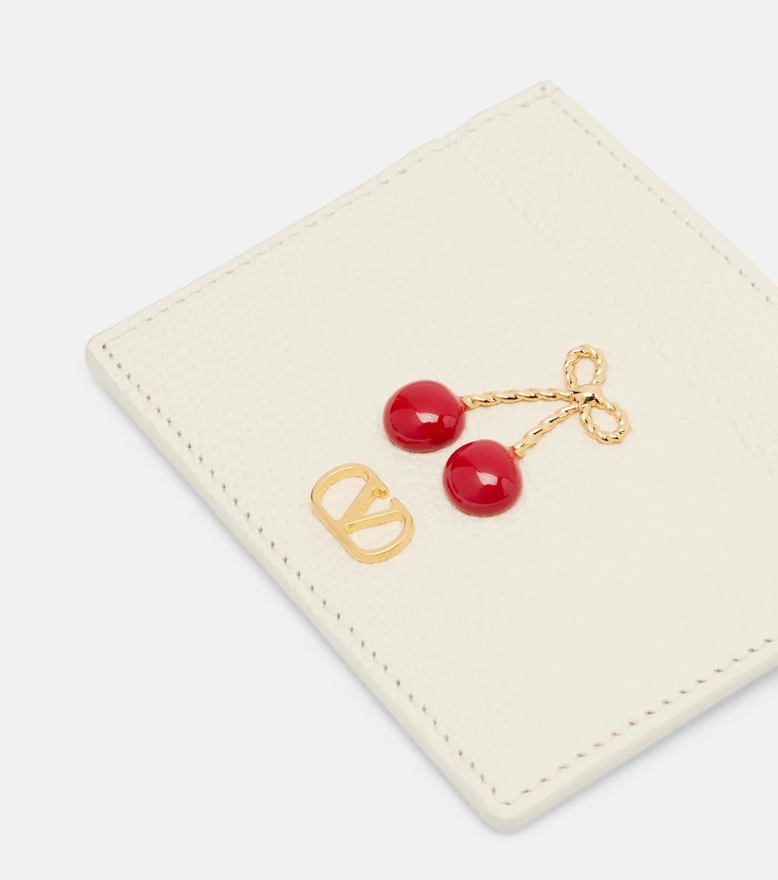 Valentino Garavani - Embellished leather card holder