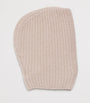 Agnona Beige Cashmere Ribbed Balaclava