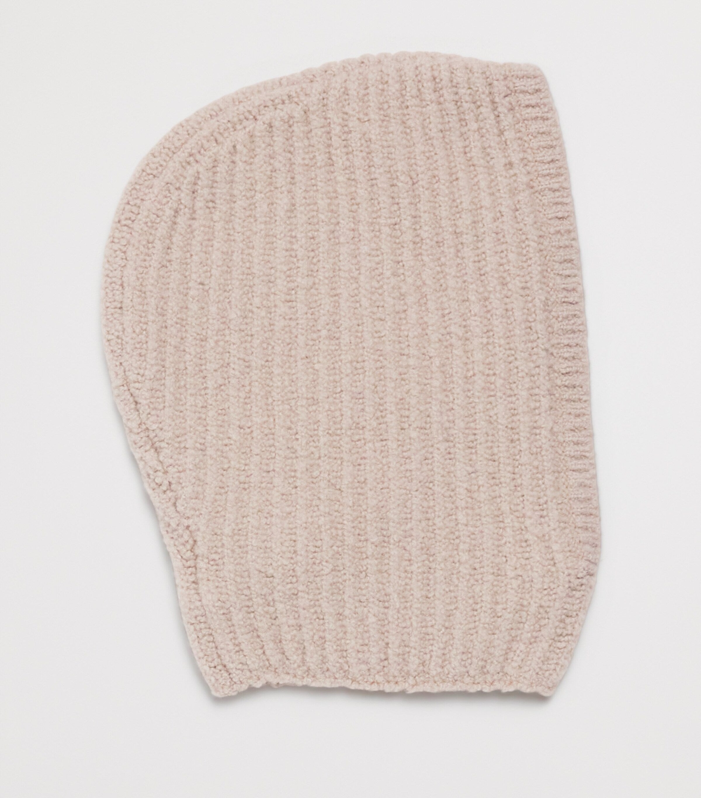 Agnona Beige Cashmere Ribbed Balaclava