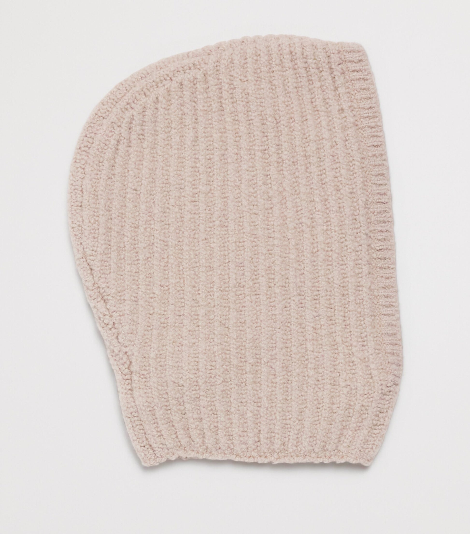 Agnona Beige Cashmere Ribbed Balaclava