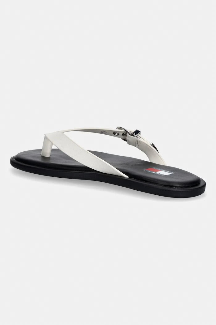 Tommy Jeans Kadın Deri Parmak Arası Terlik TJW FLAT LEATHER SANDALS