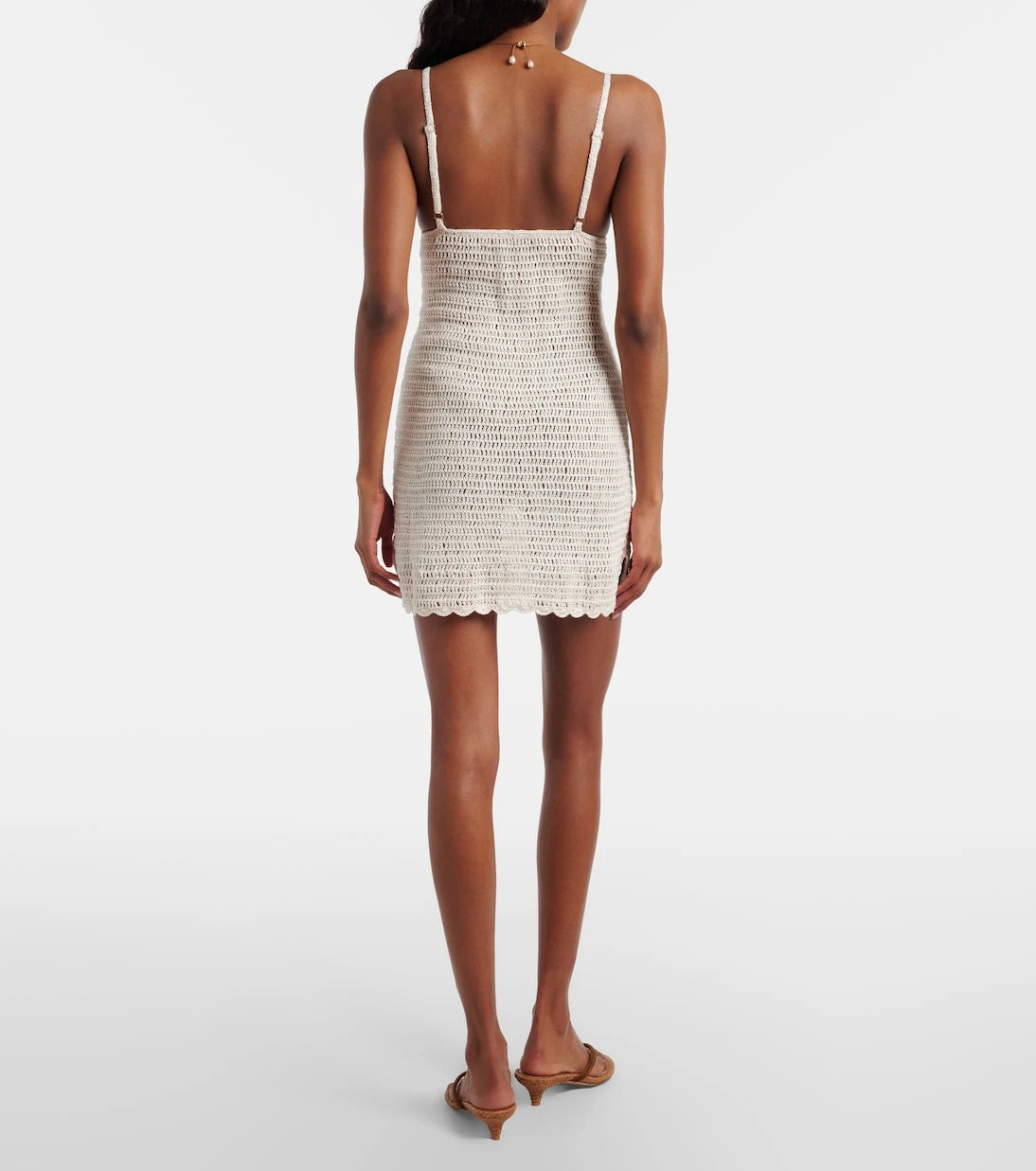 Anna Kosturova - Crochet scalloped cotton minidress