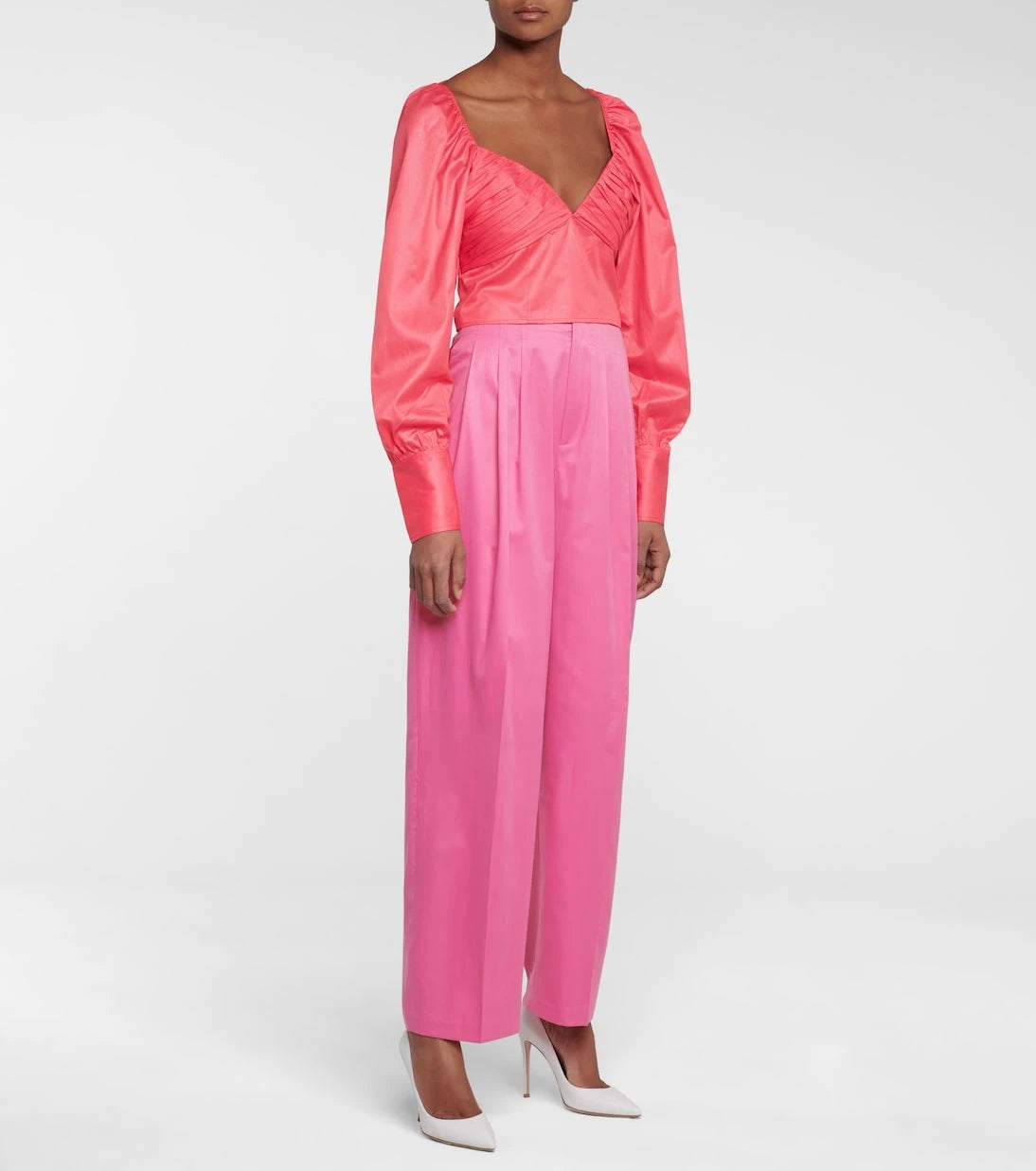 Rotate - Joni cropped taffeta top