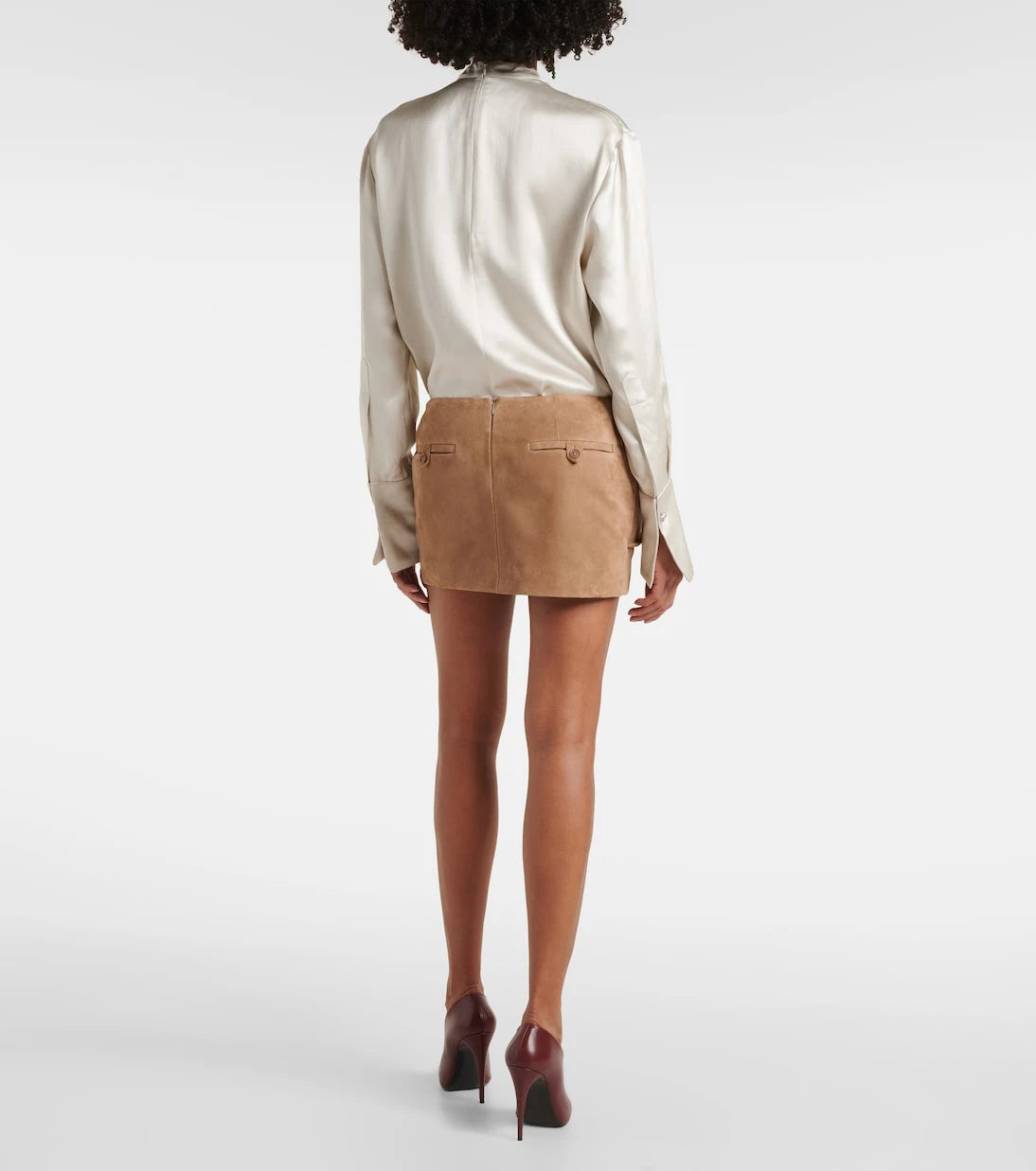 Magda Butrym - Floral-appliqué suede miniskirt
