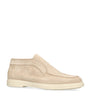 Santoni Beige Suede Andvari Ankle Boots