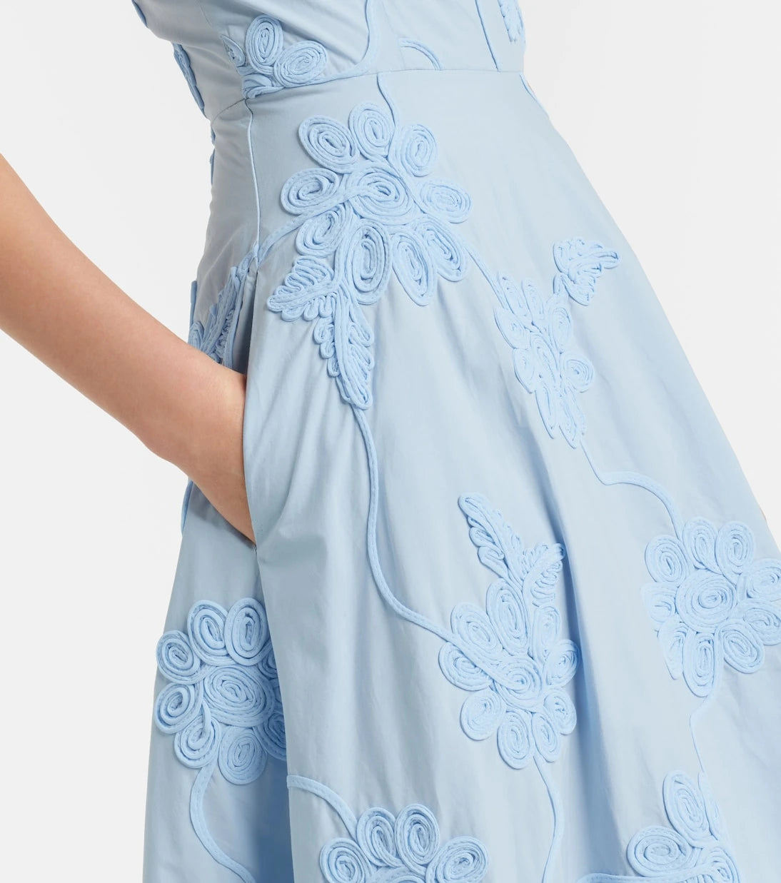 Rotate - Embroidered floral cotton midi dress
