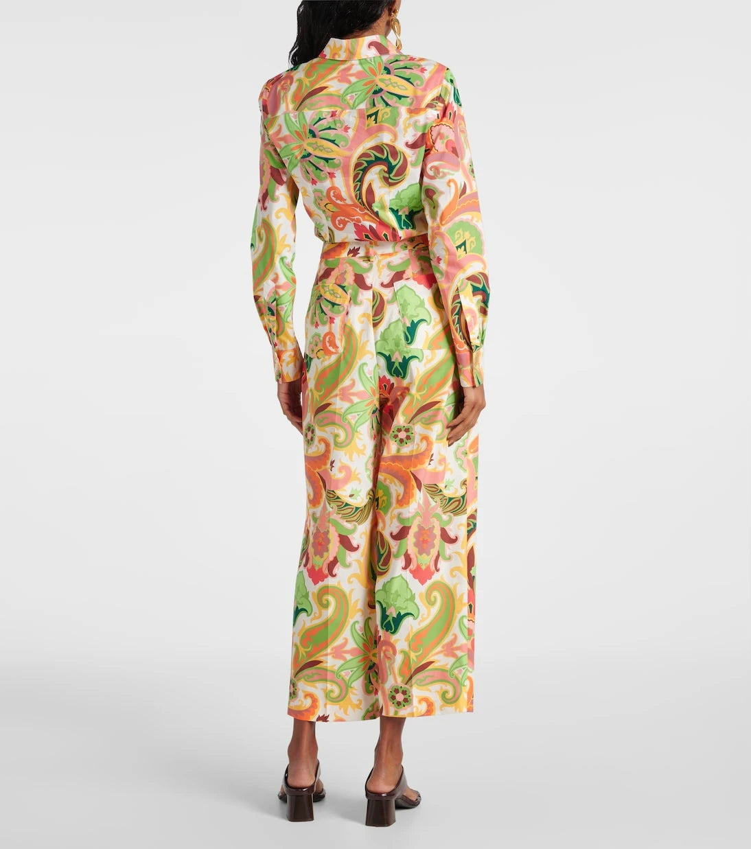 Etro - Printed cotton wide-leg pants