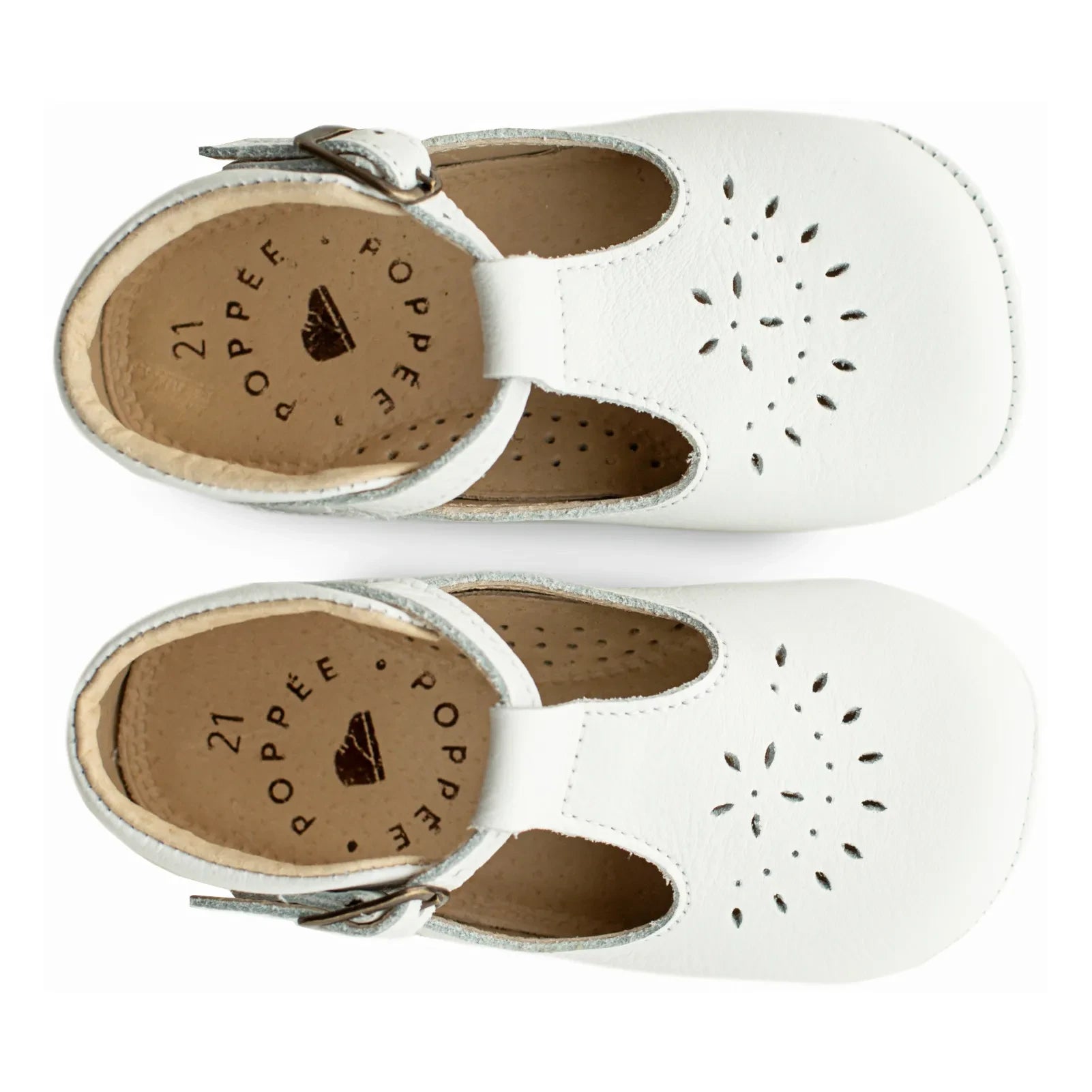 Poppée - Minimilton T-Bar Booties | White