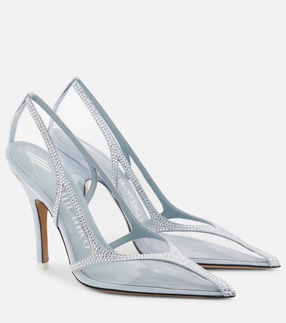 The Attico - Venus Chrome PVC and suede pumps