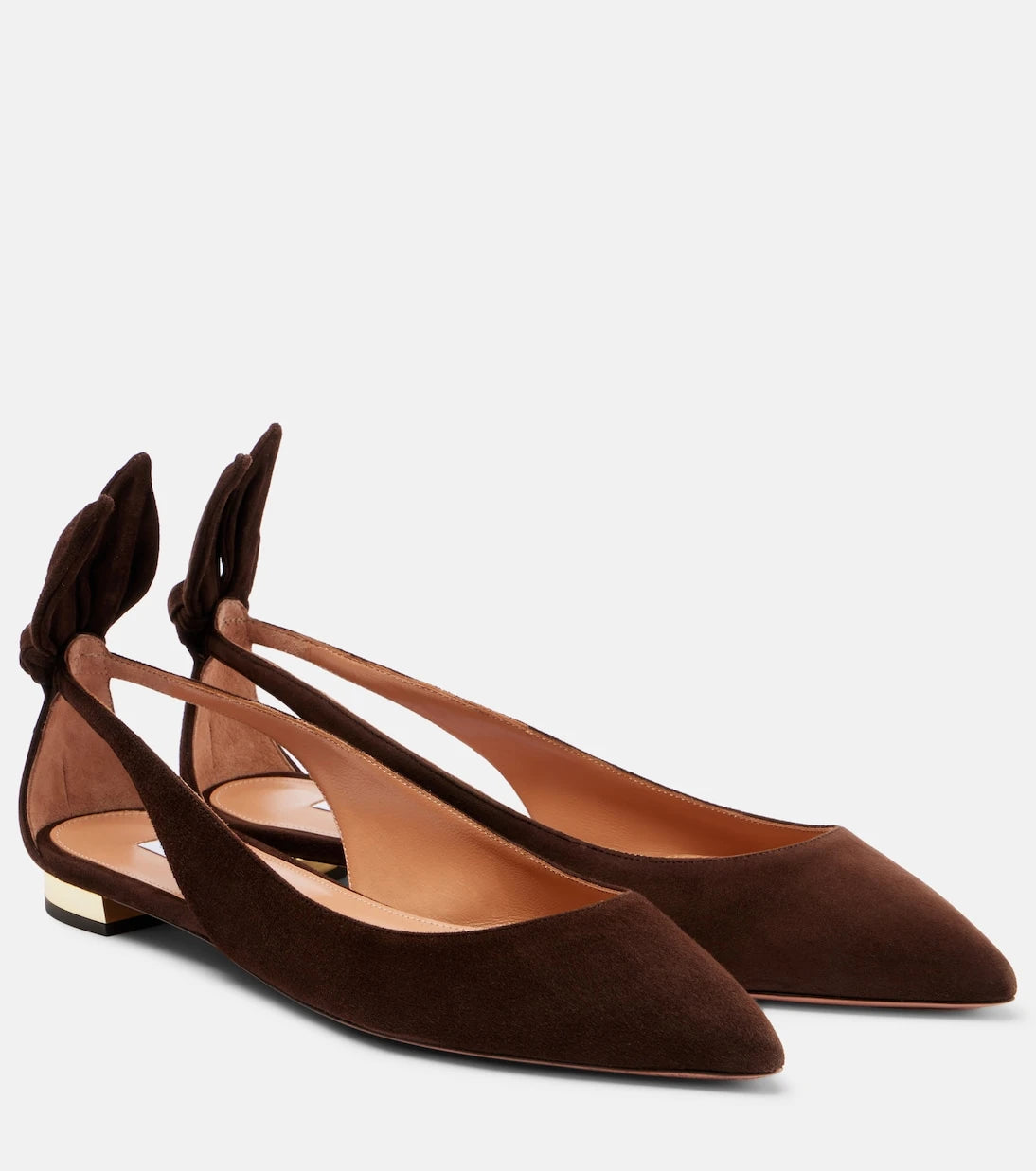 Aquazzura - Bow Tie suede ballet flats