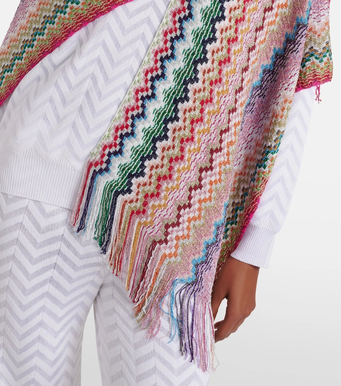 Missoni - بونشو بشراشيب بنمط متعرج