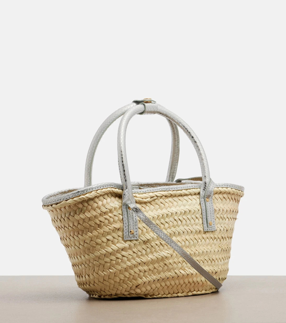 Jacquemus - Soli Small croc-effect raffia basket bag