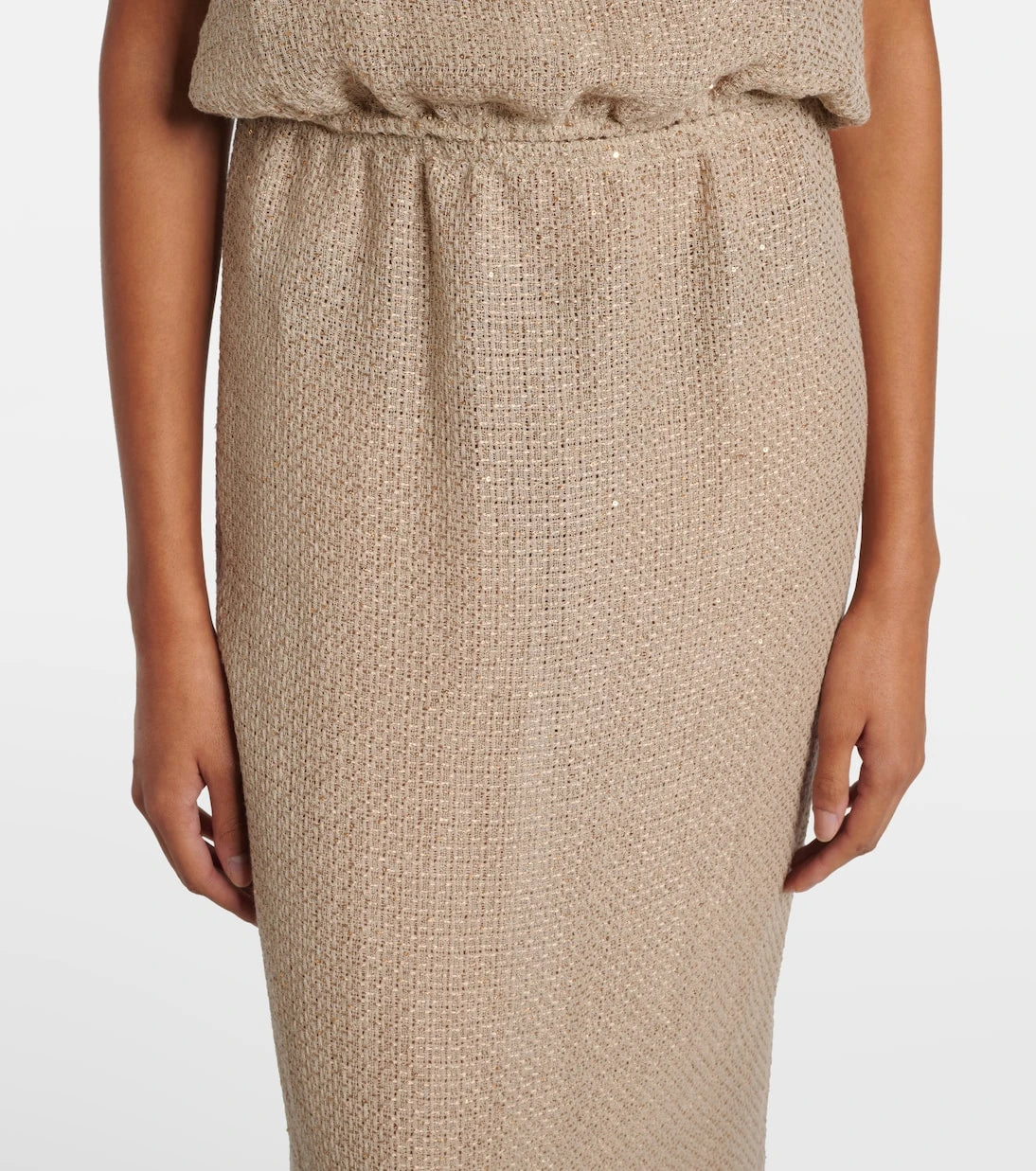 Leset - Stella sequined linen-blend maxi skirt