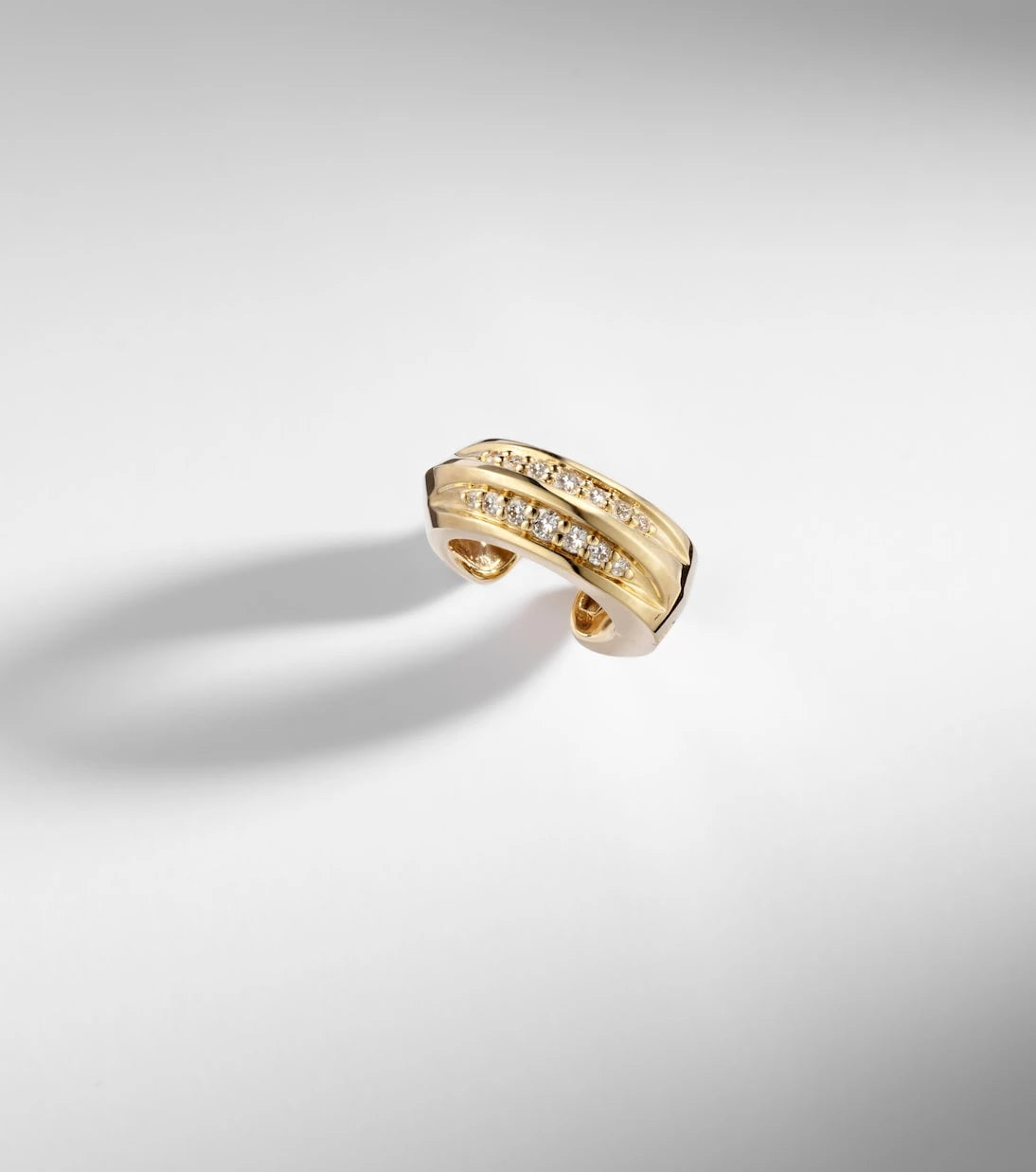 Stone and Strand - Knife Edge 14kt gold ear cuff with diamonds