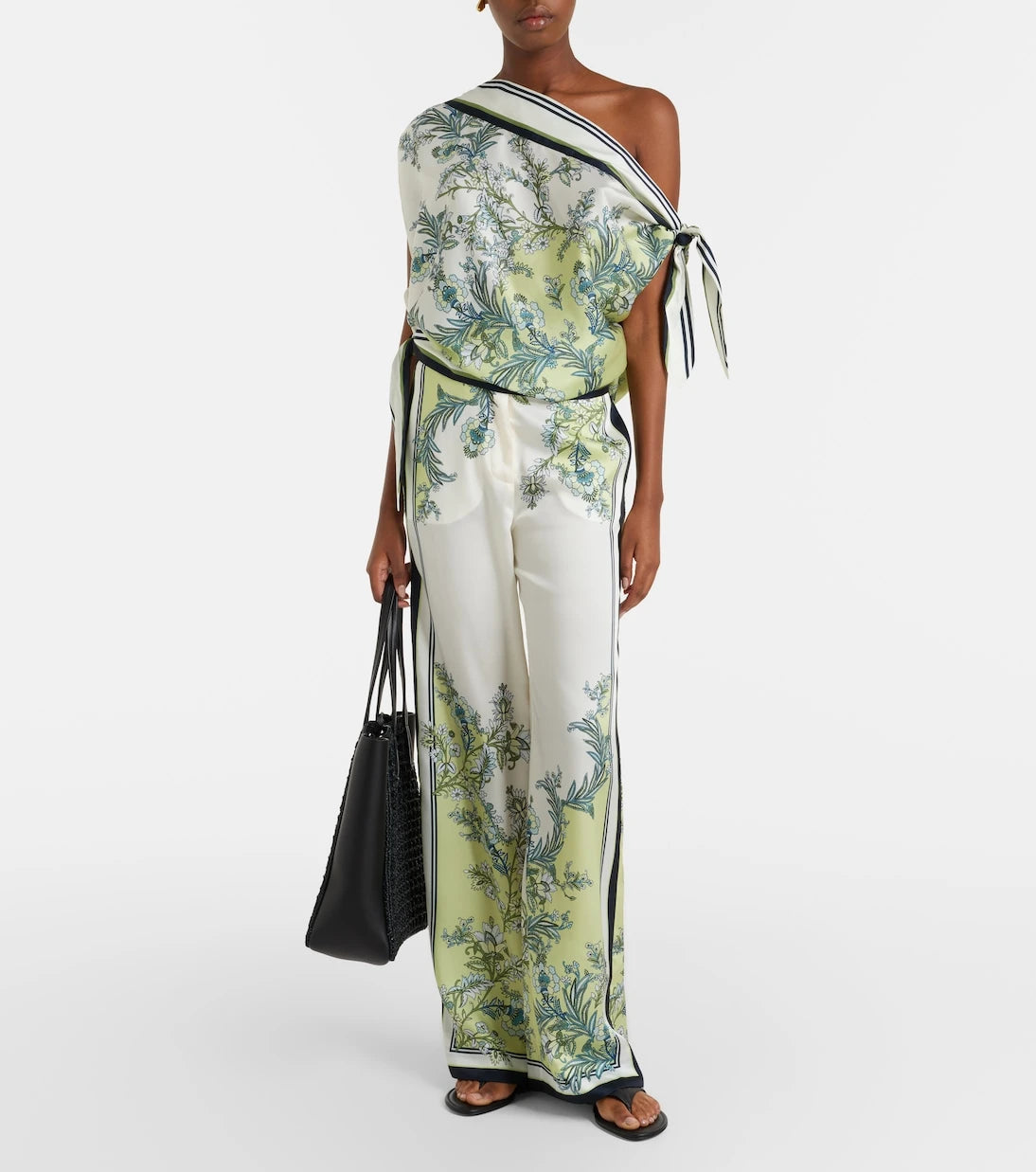 Veronica Beard - Tari floral one-shoulder twill top