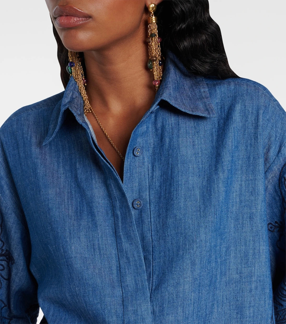 Zimmermann - Coco embroidered denim shirt
