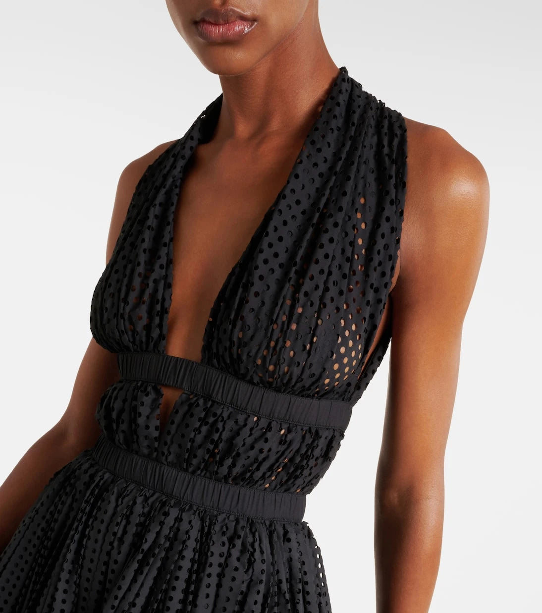 Alaïa - فستان قصير من مزيج القطن طراز Deesse