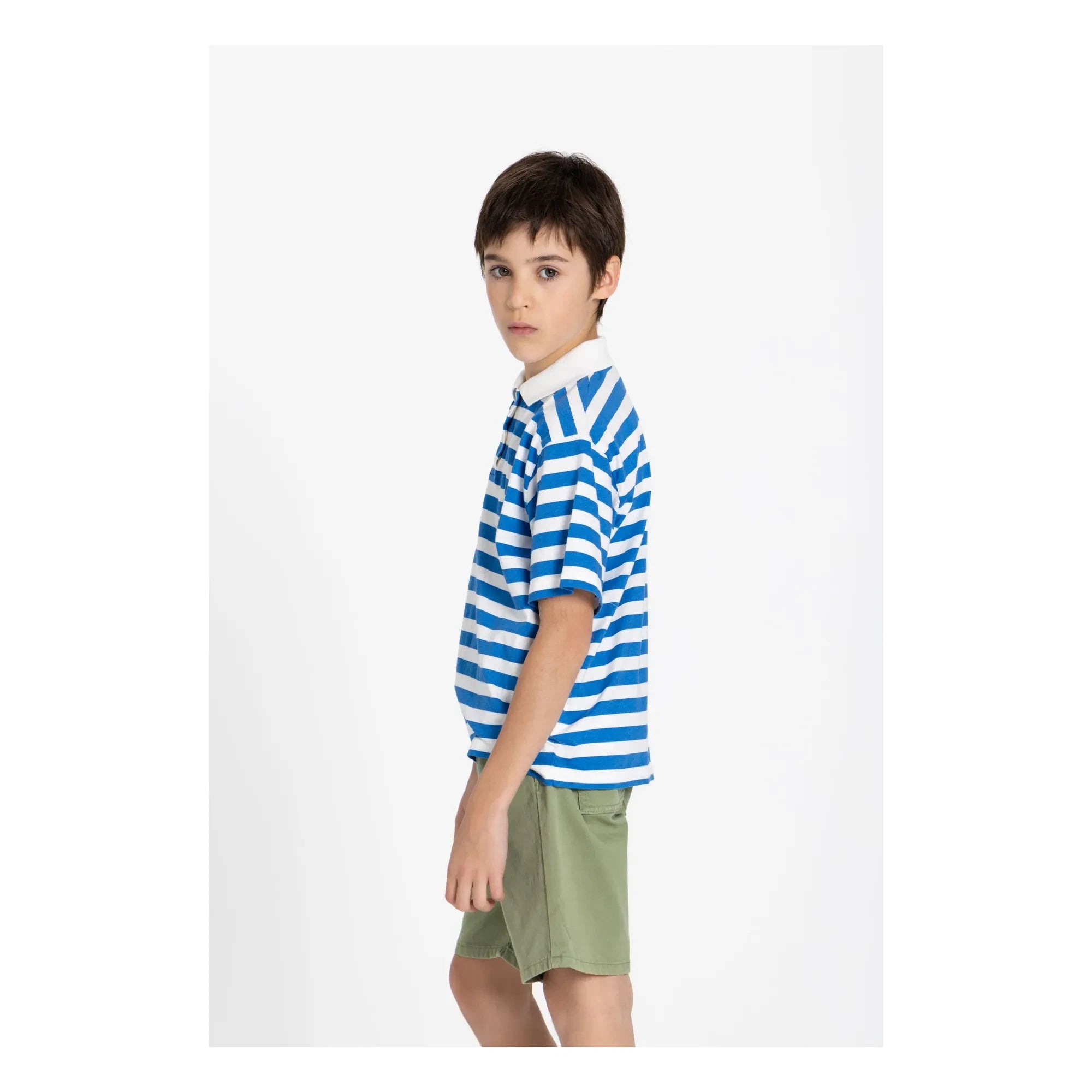 Smallable Kid - Tilo striped organic cotton polo shirt | Royal blue