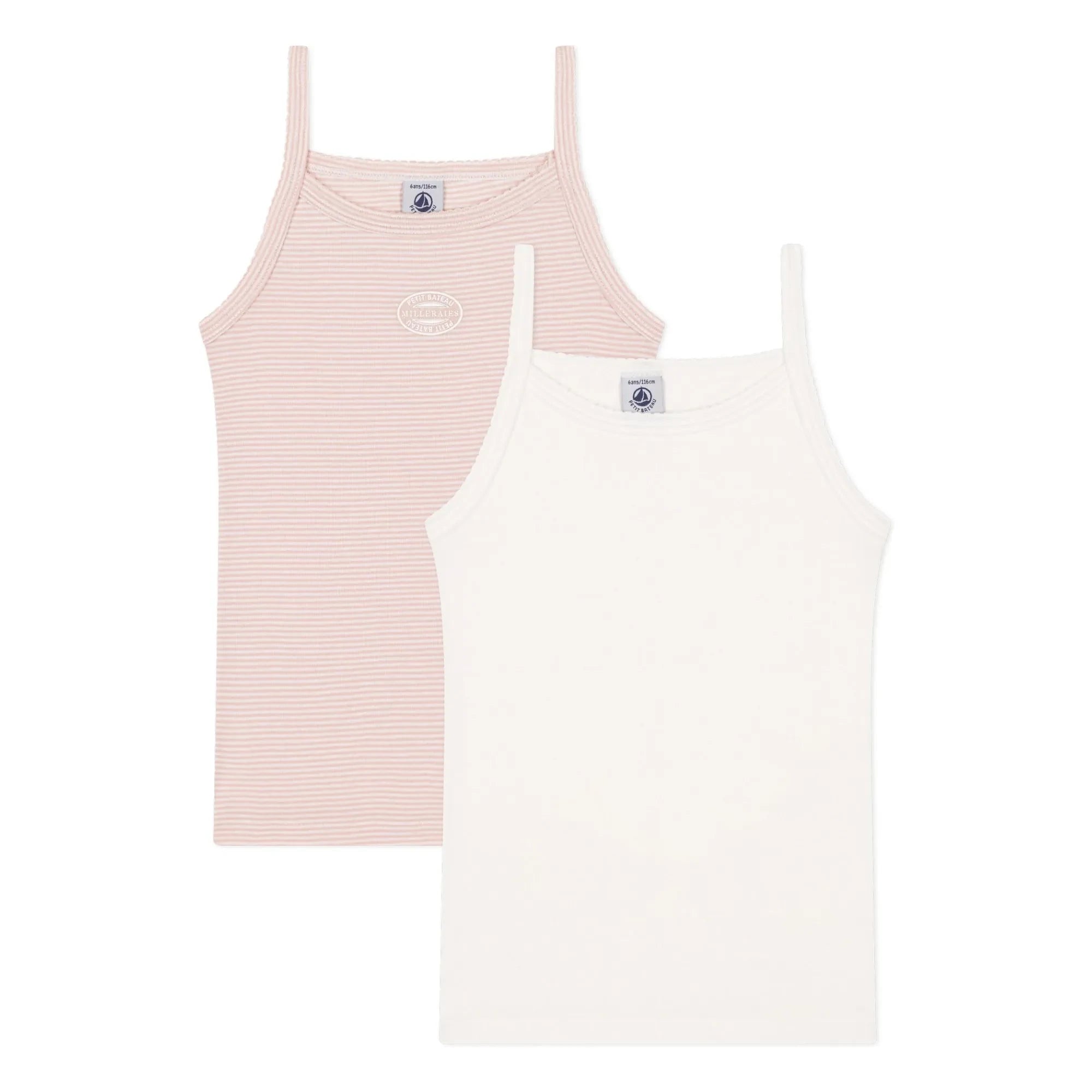 Petit Bateau - Lot 2 Striped Tank Tops | Pink