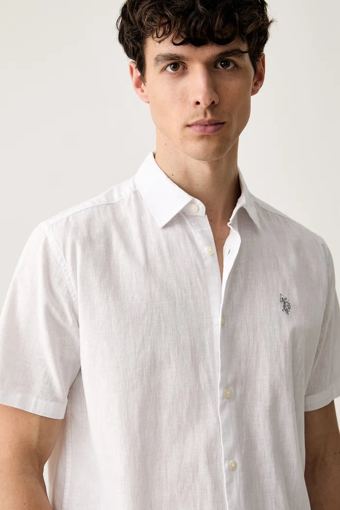 U.S. Polo Assn. Erkek Gömlek, Keten Karışımlı LINEN BLEND SS