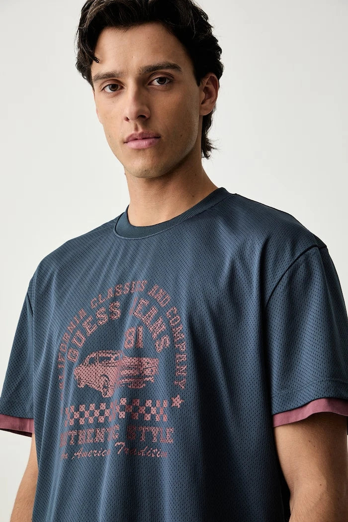 Guess Jeans erkek deri tişört