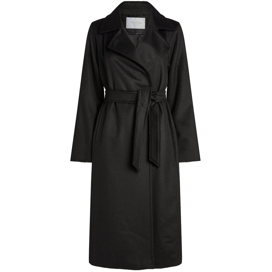 Max Mara Black Manuela Belted Coat