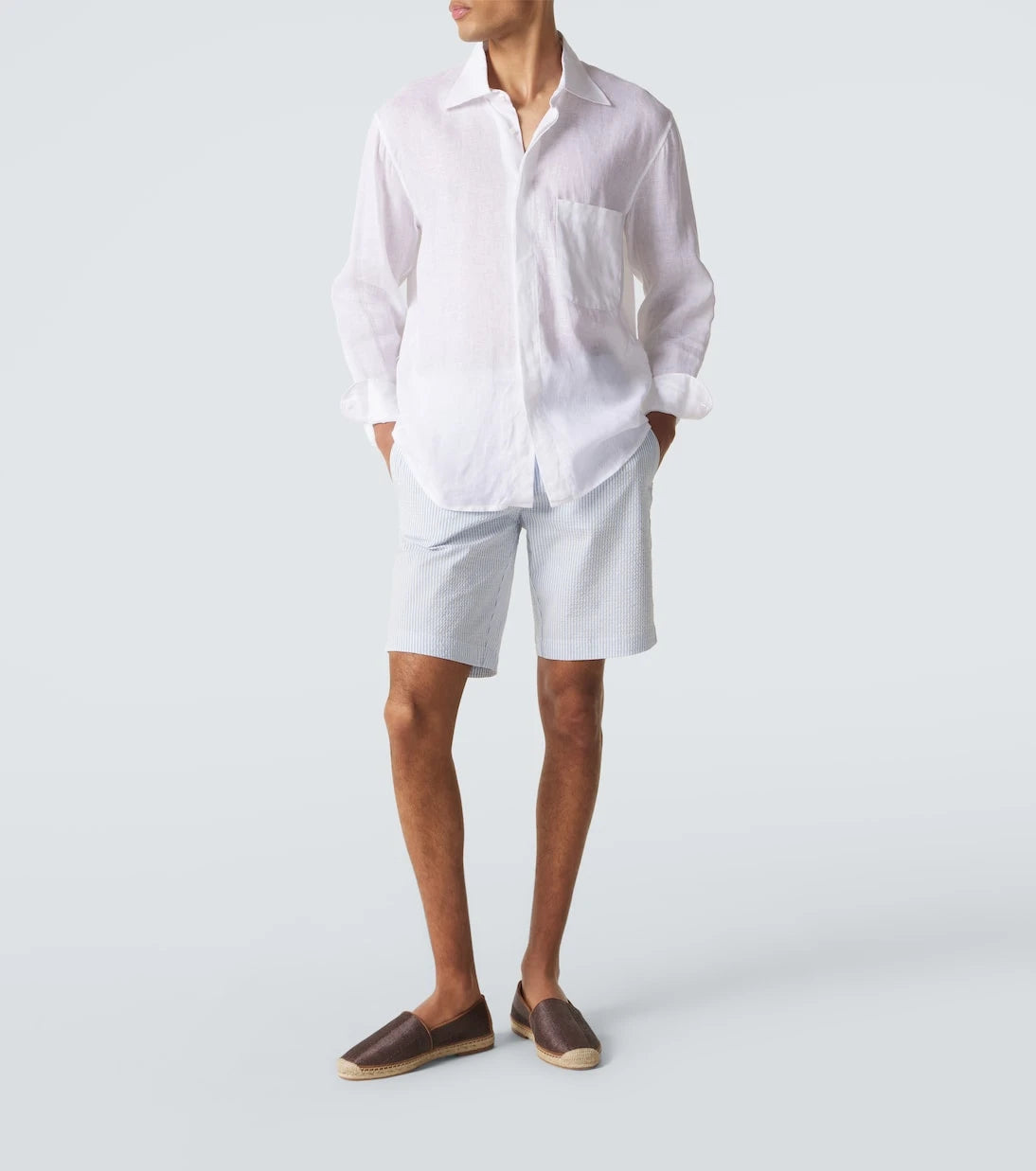 Vilebrequin - Brad striped seersucker Bermuda shorts