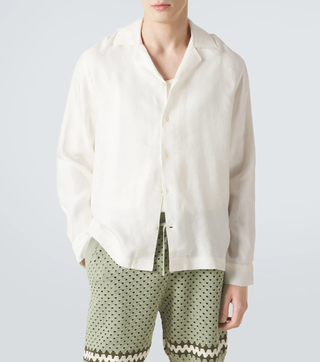 Frescobol Carioca - Safra linen-blend shirt
