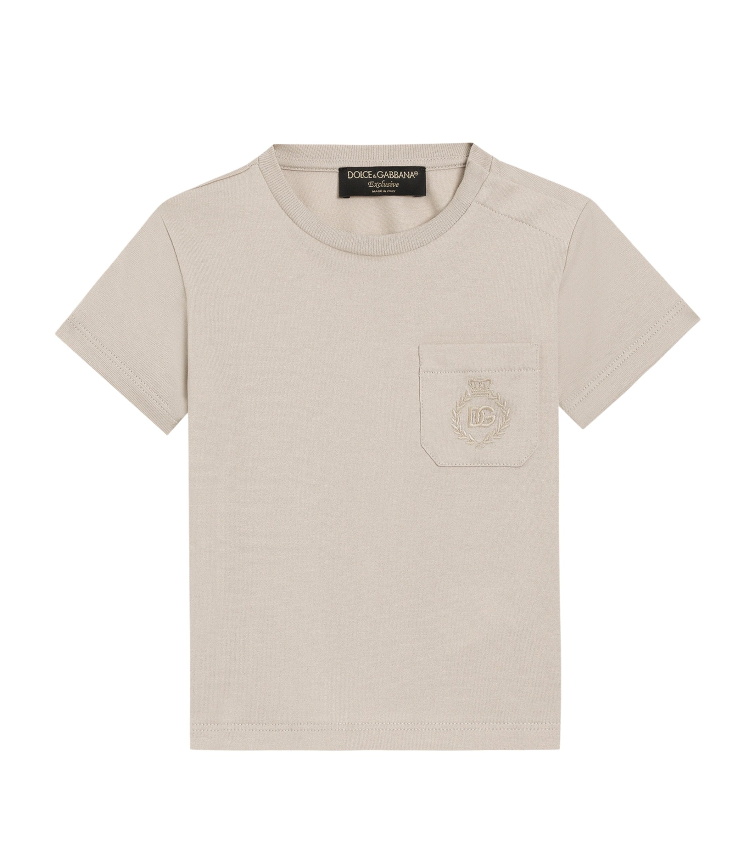 Dolce & Gabbana Kids Cotton Logo Crest T-Shirt (3-30 Months)