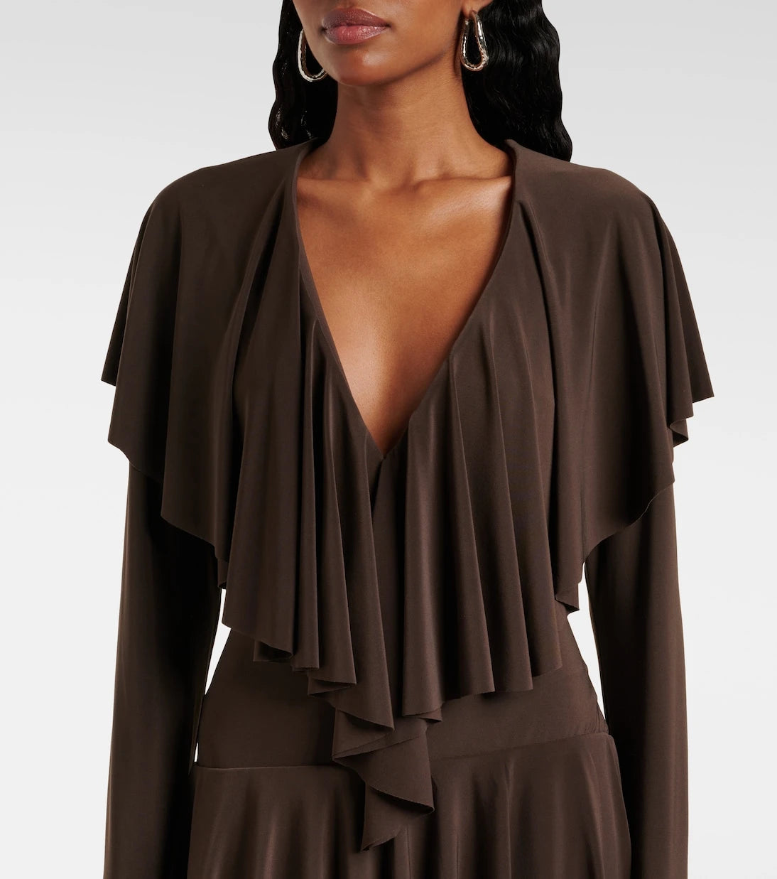Norma Kamali - Ruffled jersey minidress