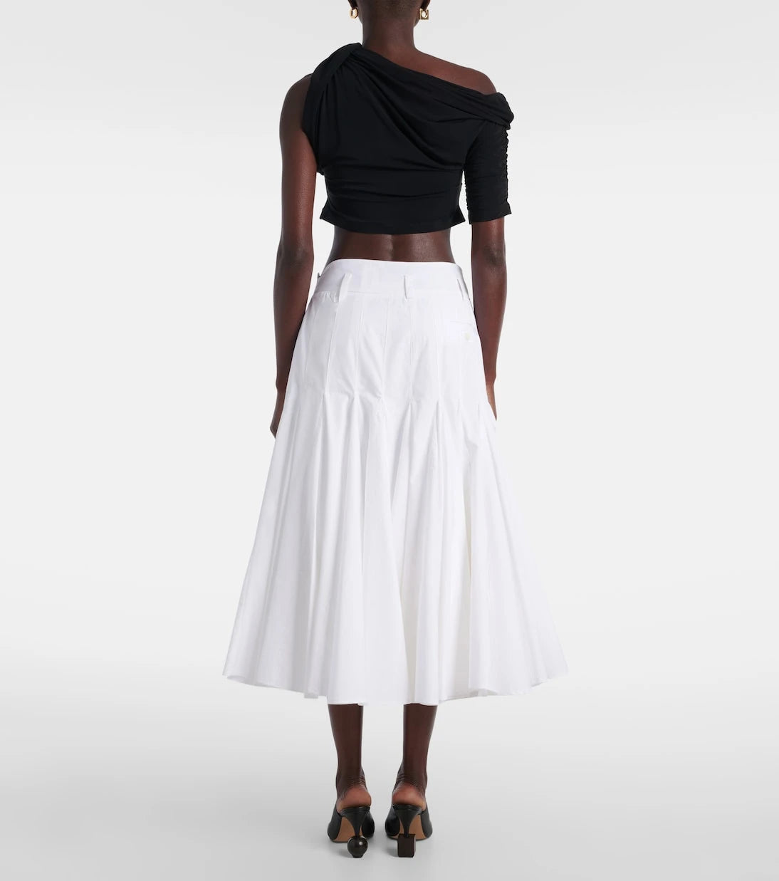 Jacquemus - Agave cotton poplin midi skirt