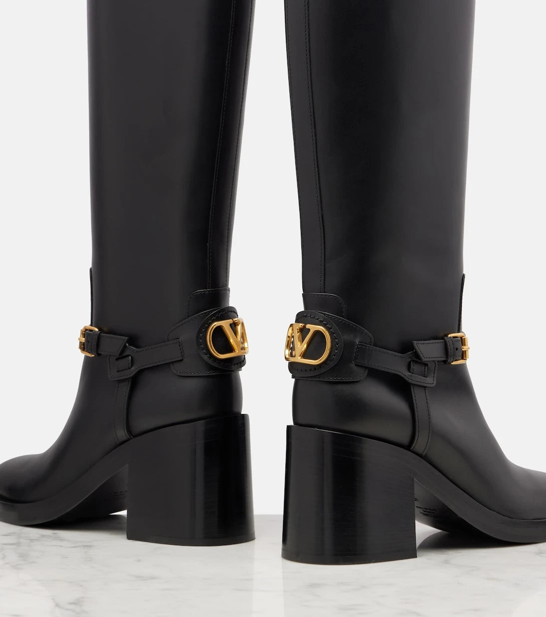 Valentino Garavani - VLogo leather knee-high boots