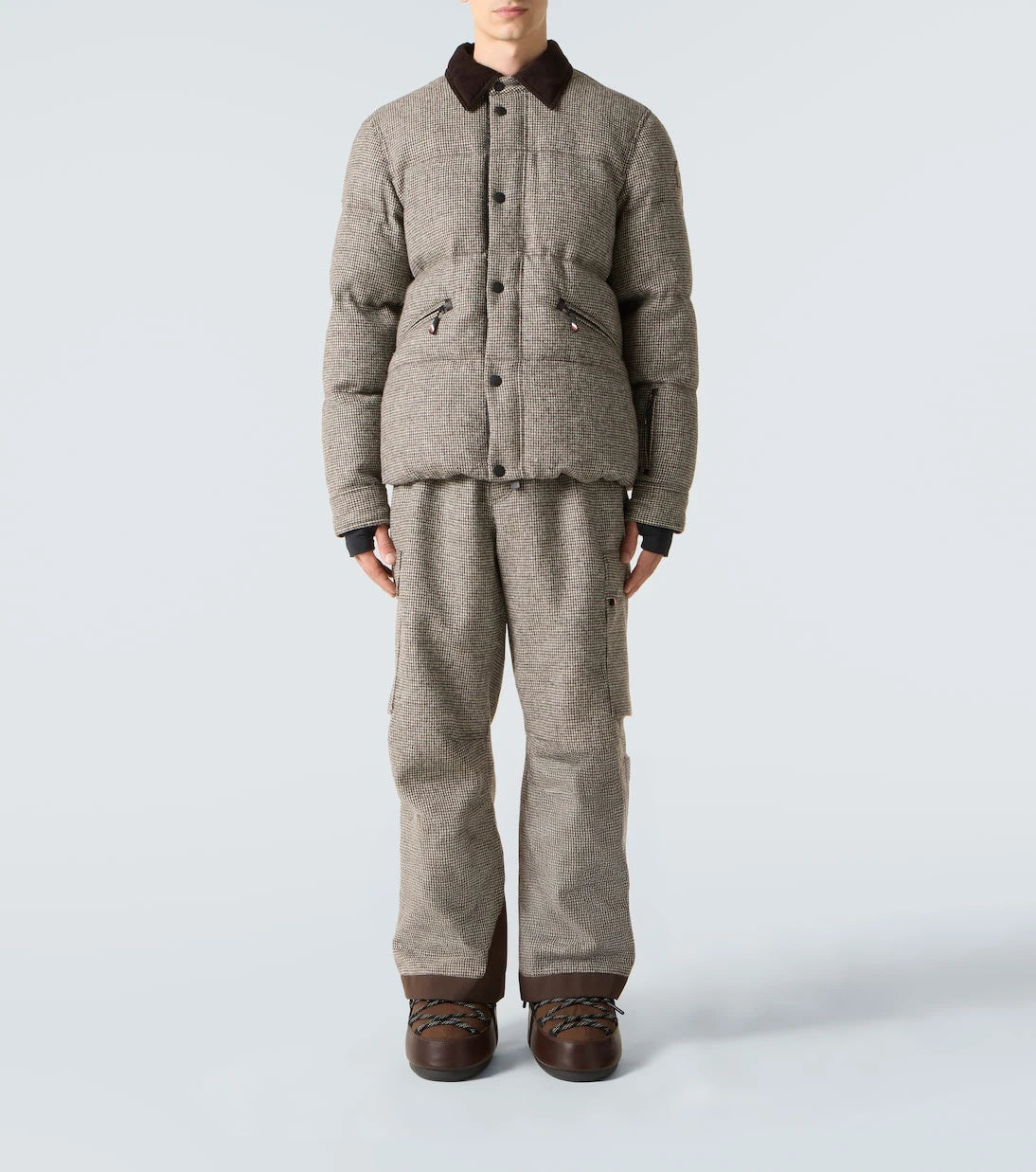 Moncler Grenoble - Elgon houndstooth wool down ski jacket