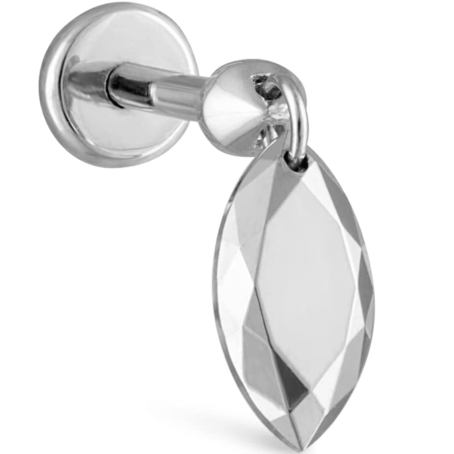 Faceted Marquise Threaded Charm Single Earring (6.5mm)