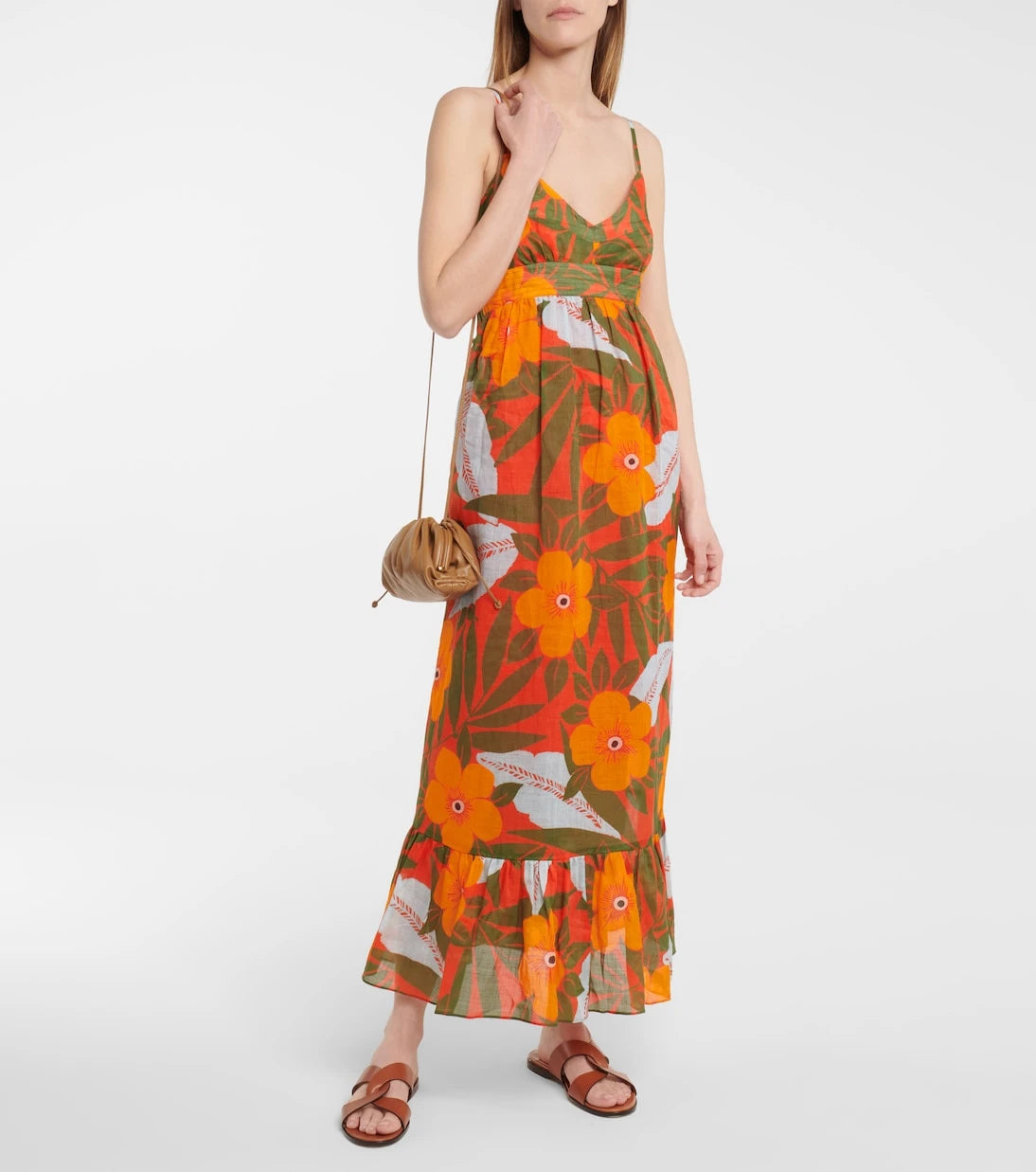 Lee Mathews - Oleander floral ramie maxi dress