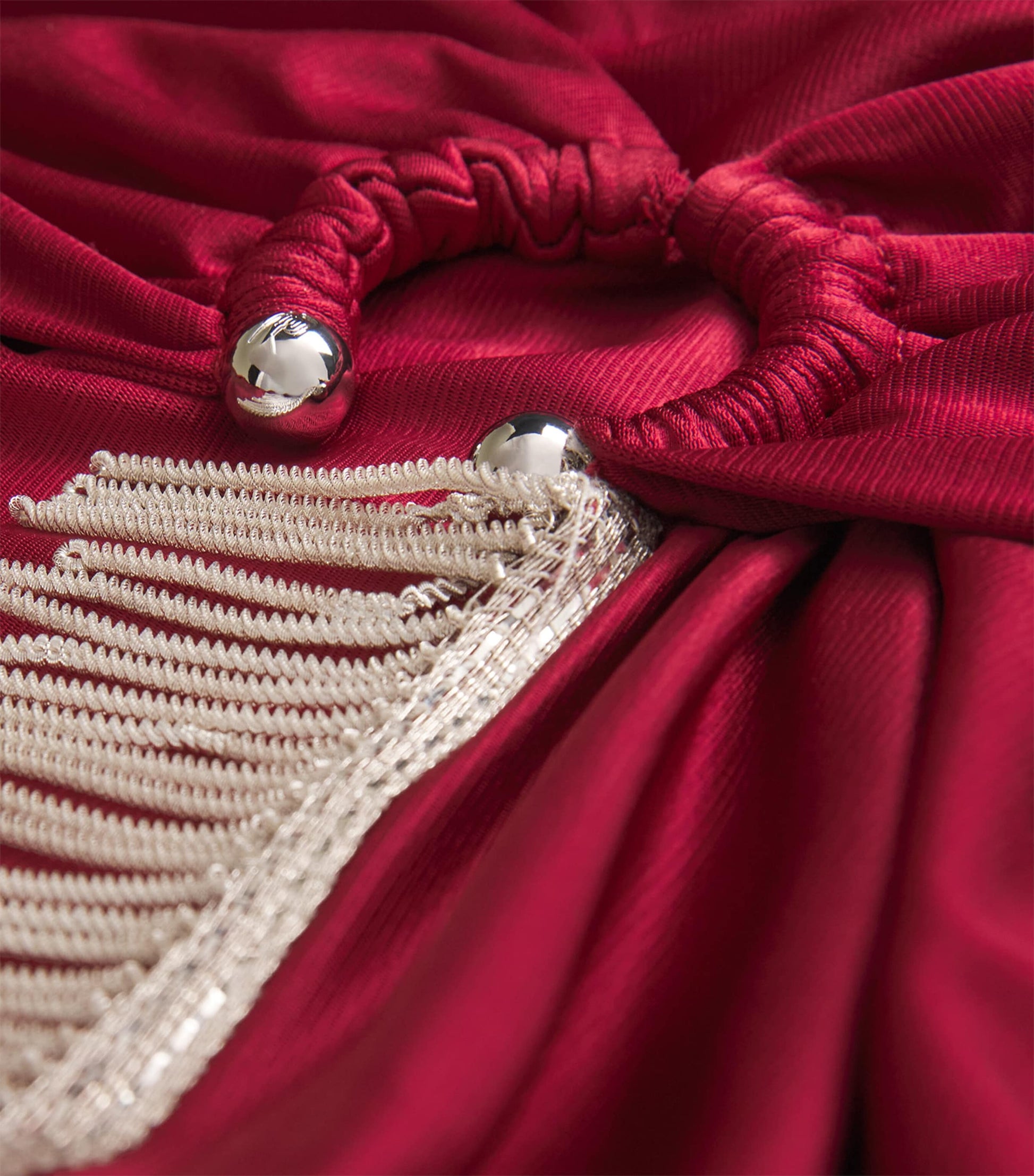 Paco Rabanne Red Tasselled Midi Skirt