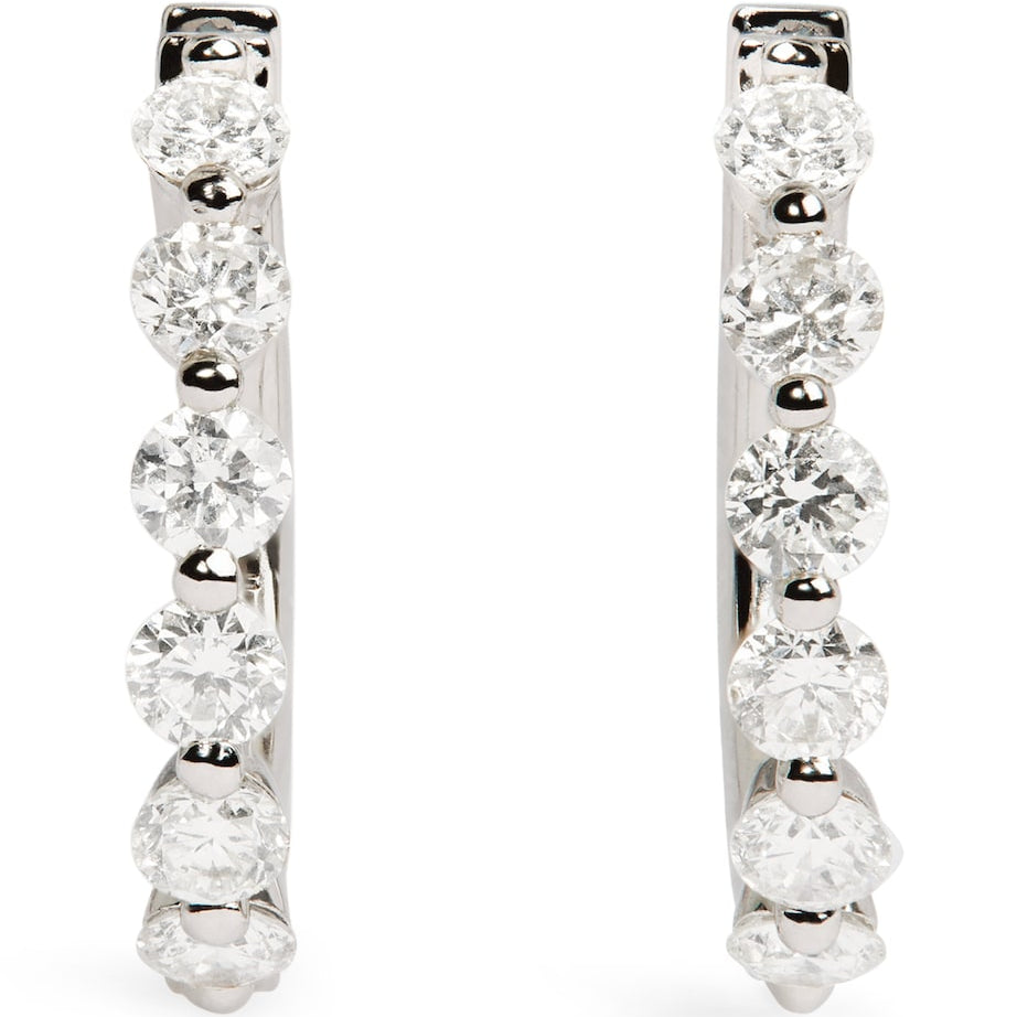 White Gold and Diamond Hoop Earrings (0.50ctw)