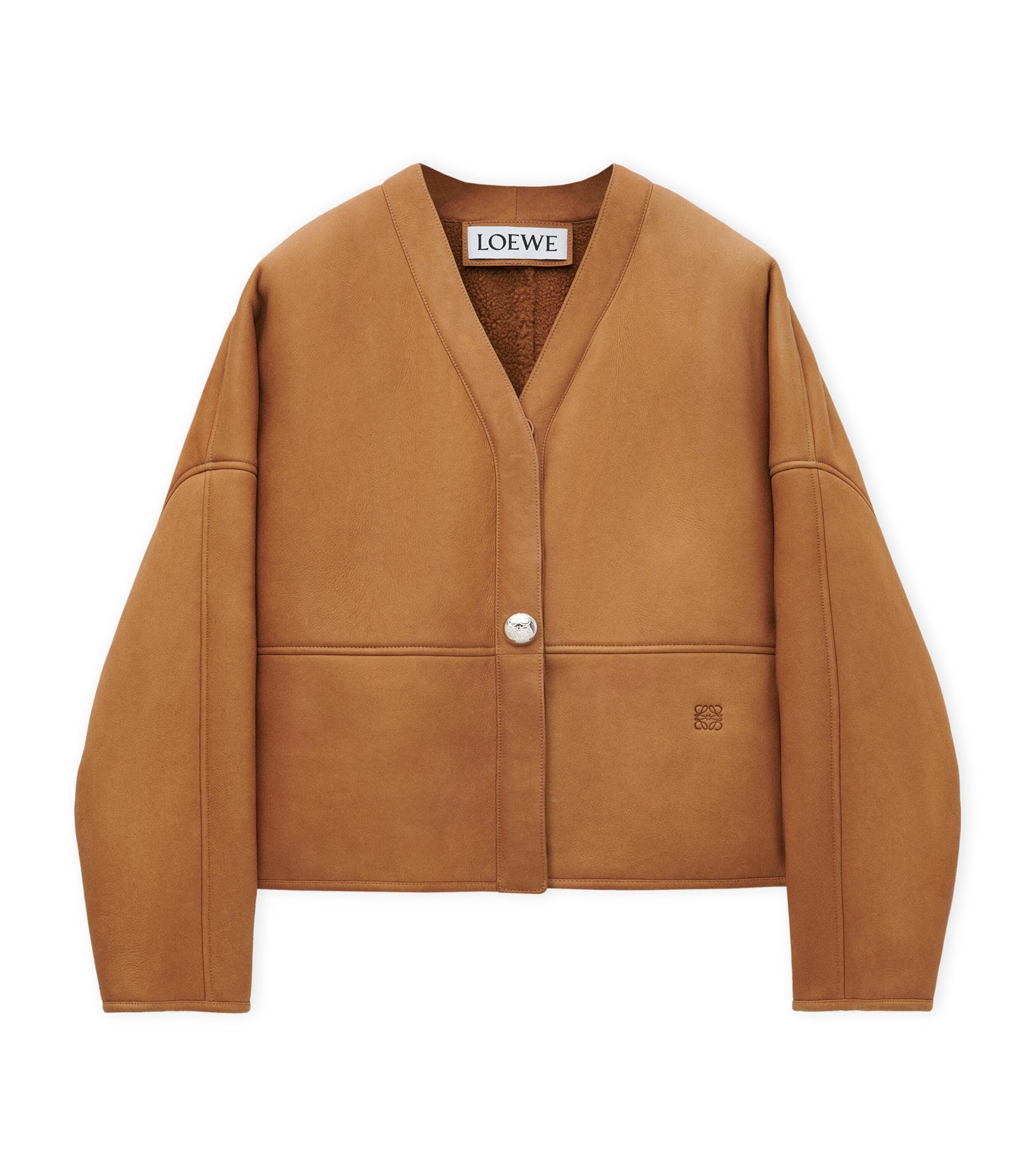 LOEWE Brown Shearling Cardigan