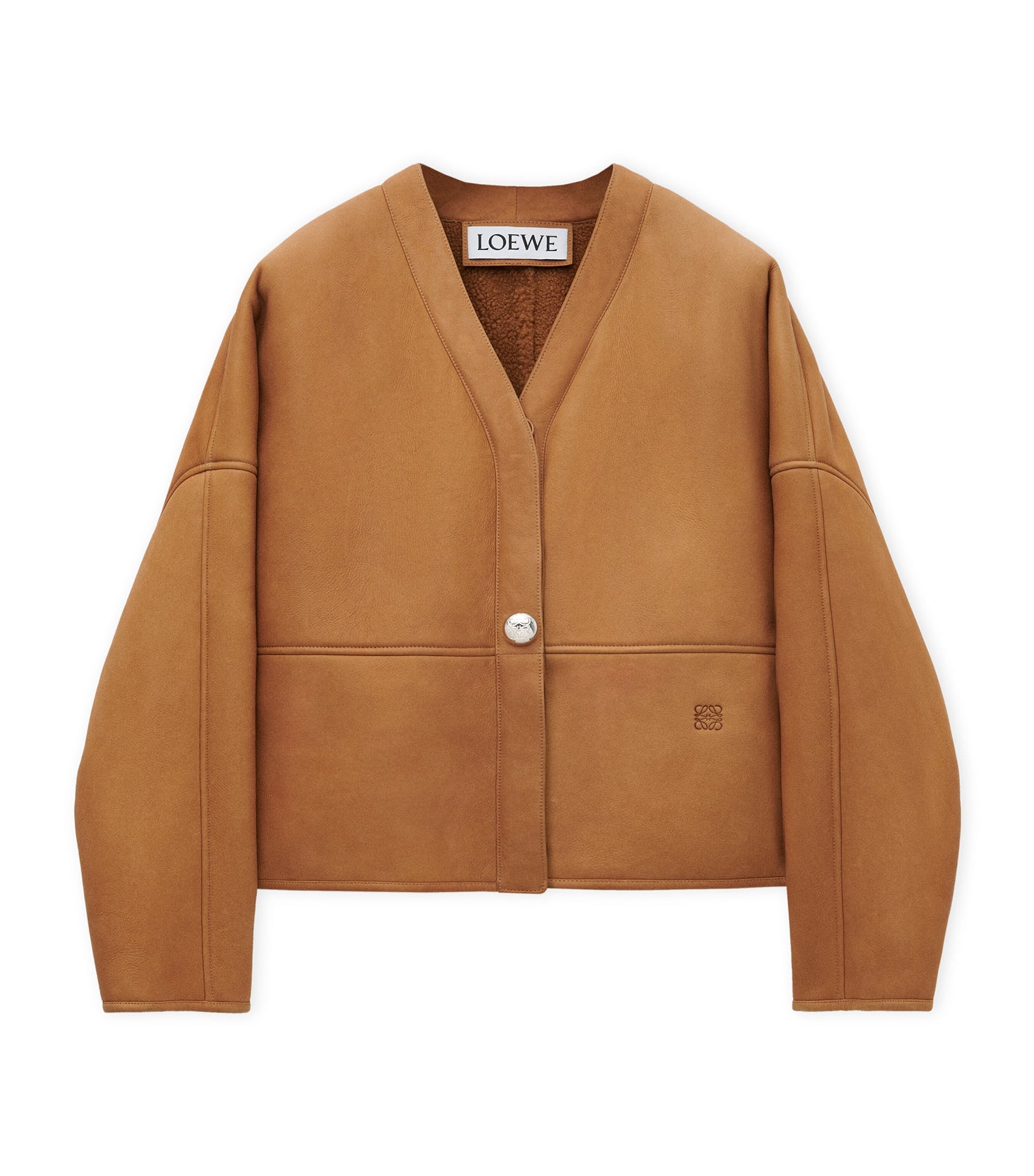 LOEWE Brown Shearling Cardigan